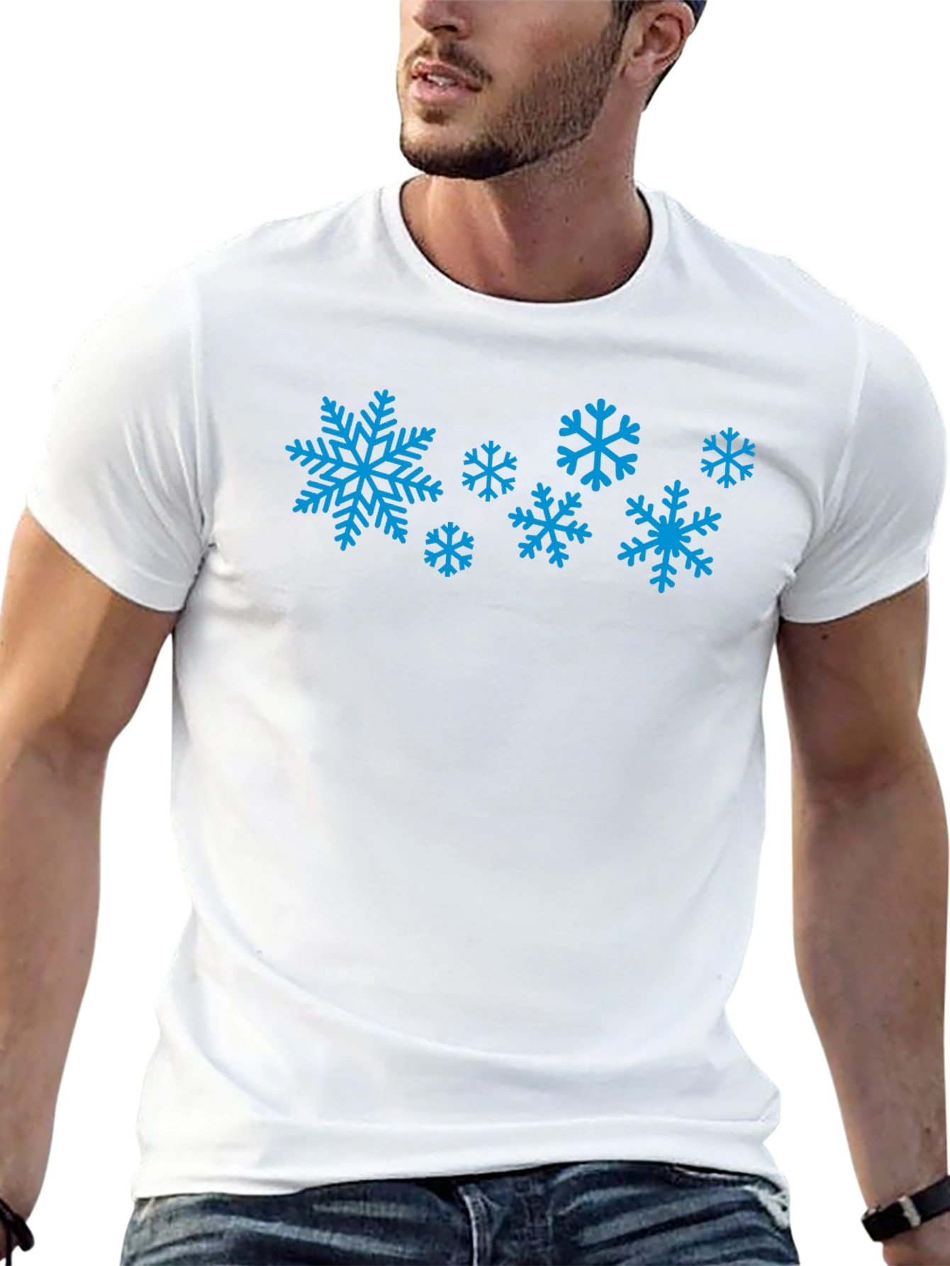 Snowflake Graphic Tee - Black Cotton Blend