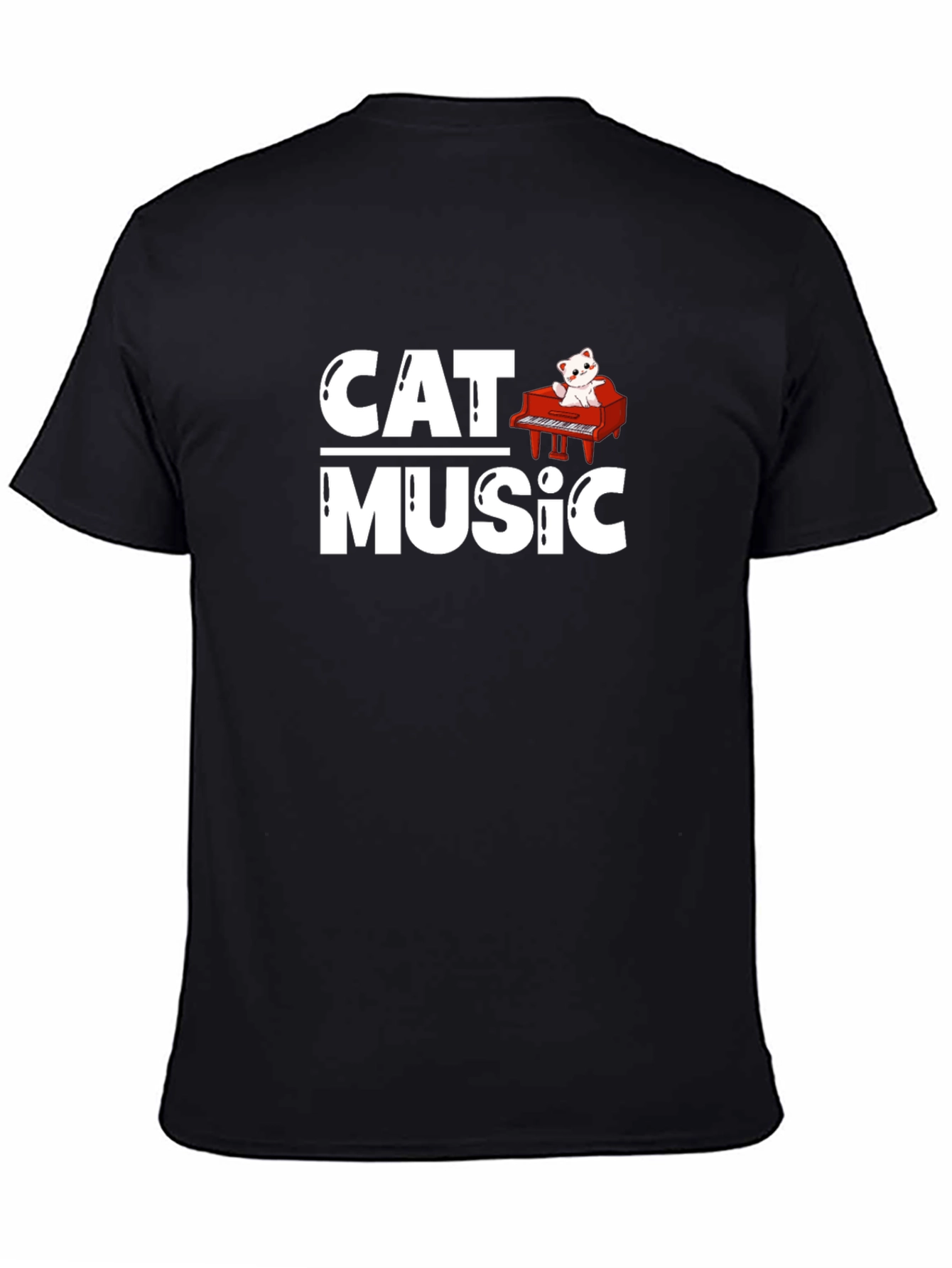 Cat Music Black T-Shirt