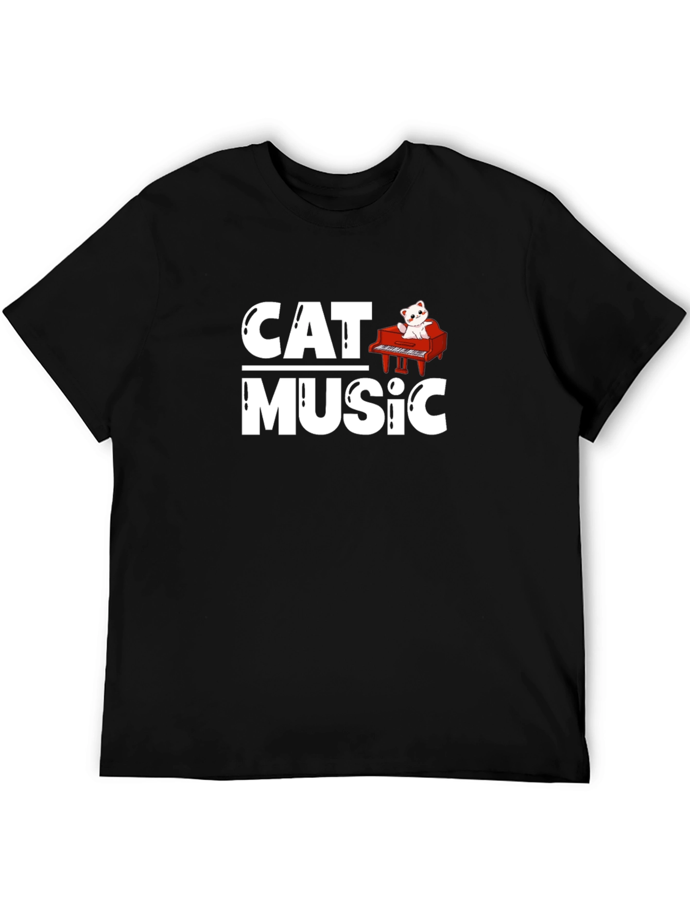 Cat Music Black T-Shirt
