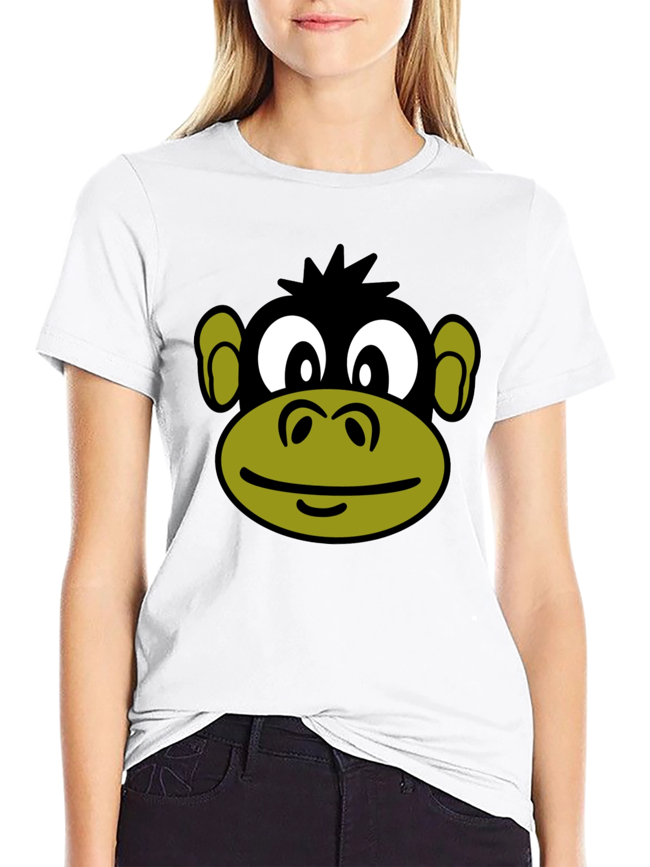 Funny Monkey Face Graphic T-Shirt