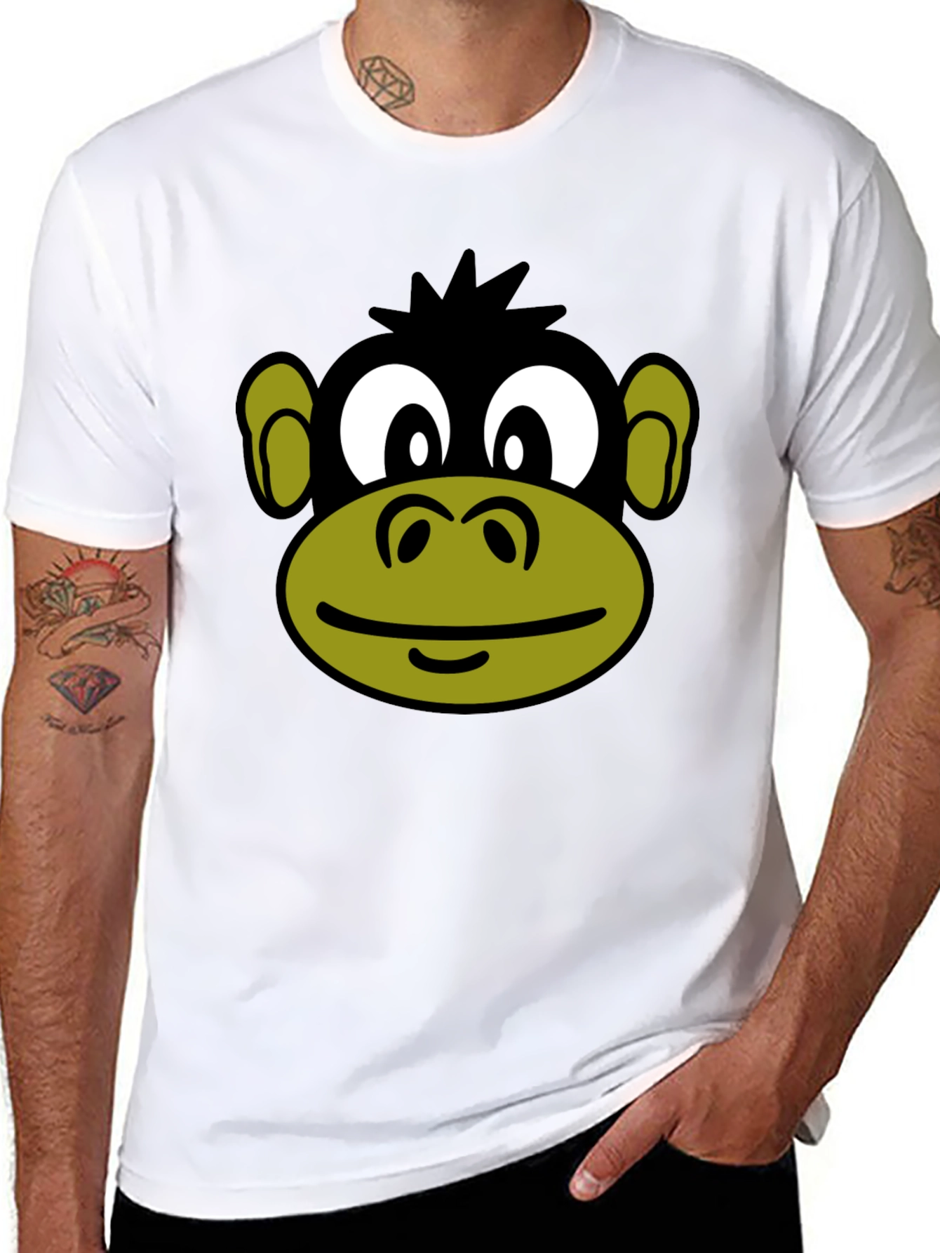 Funny Monkey Face Graphic T-Shirt