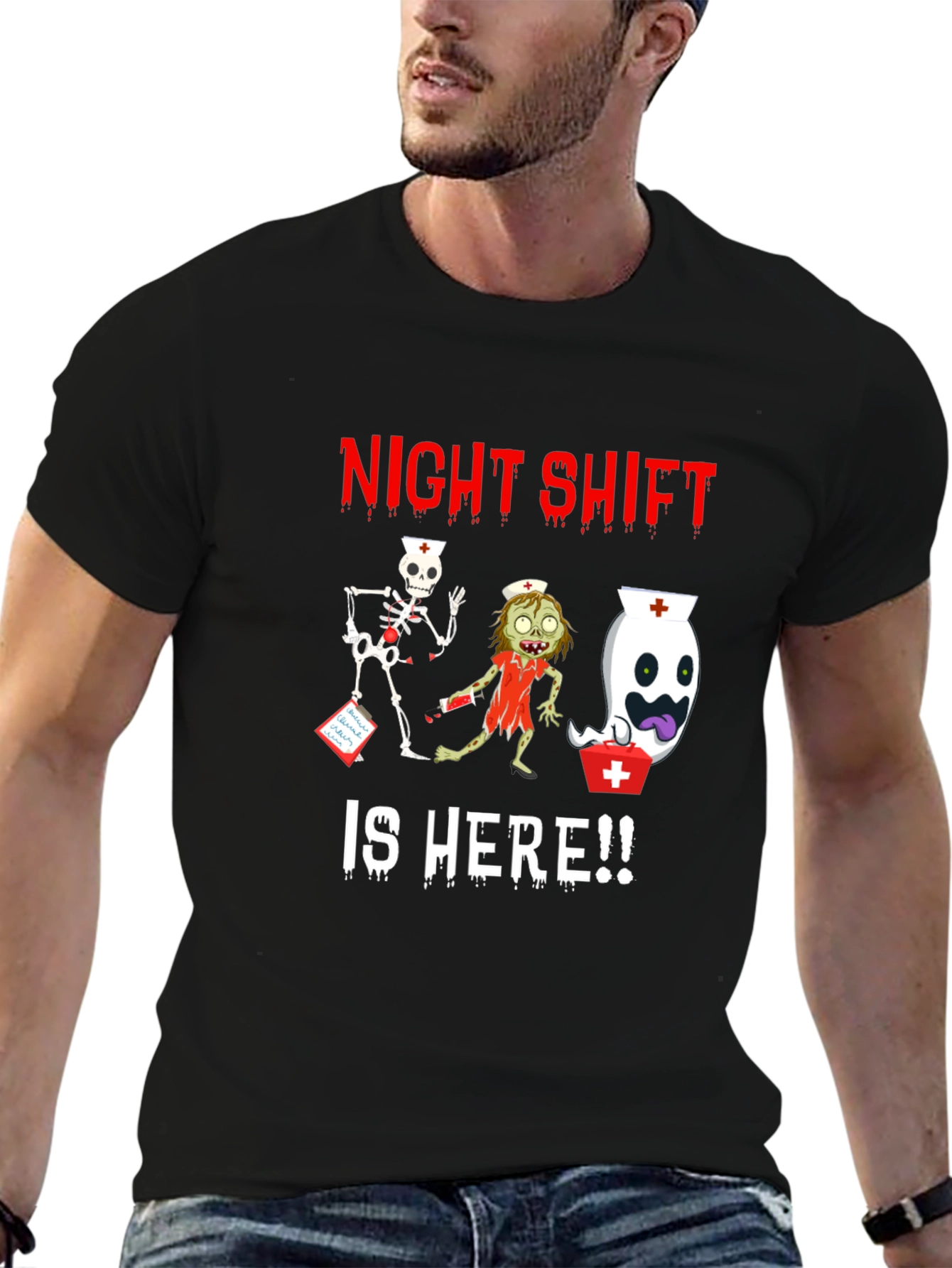 Night Shift Nurse Halloween Graphic Tee