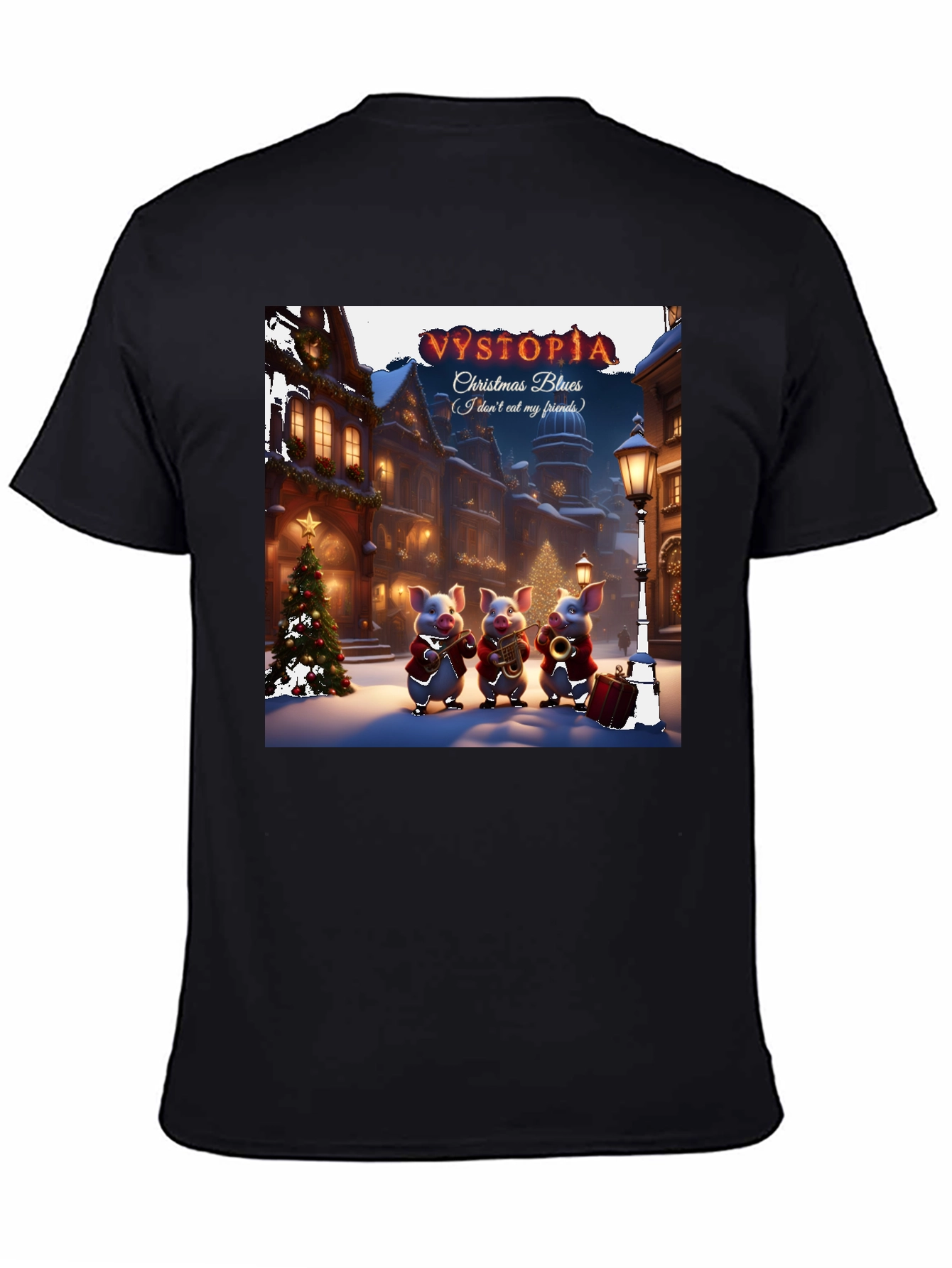 Vystopia Christmas Blues T-Shirt - Dont Eat My Friends