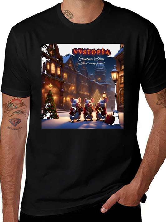 Vystopia Christmas Blues T-Shirt - Dont Eat My Friends