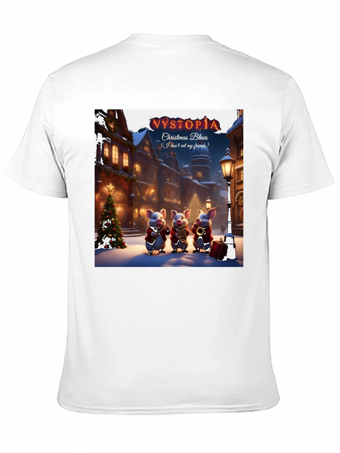 Vystopia Christmas Blues T-Shirt - Dont Eat My Friends