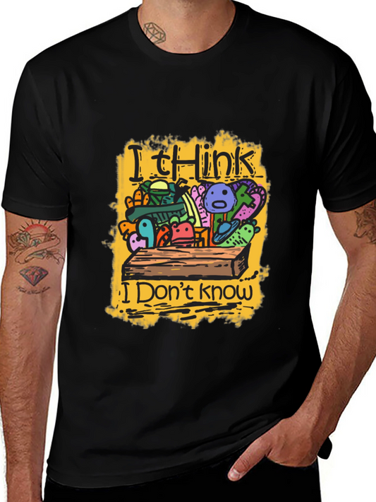 I Think I Dont Know Black Graphic Tee
