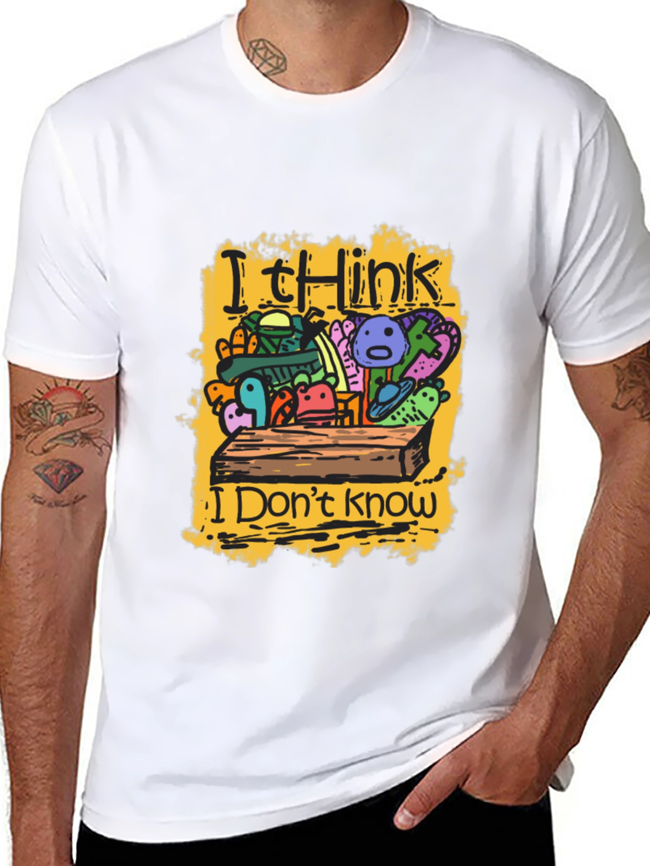 I Think I Dont Know Black Graphic Tee