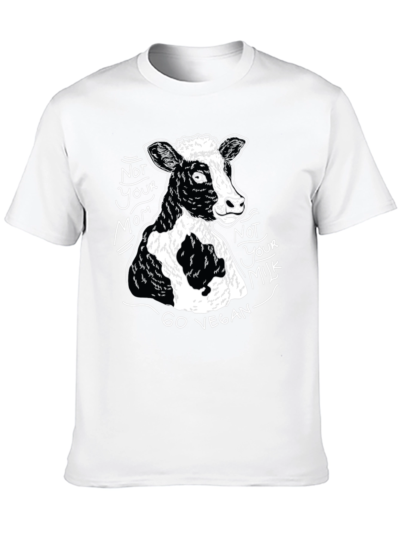 Vegan Cow Graphic T-Shirt - Unisex Black Tee