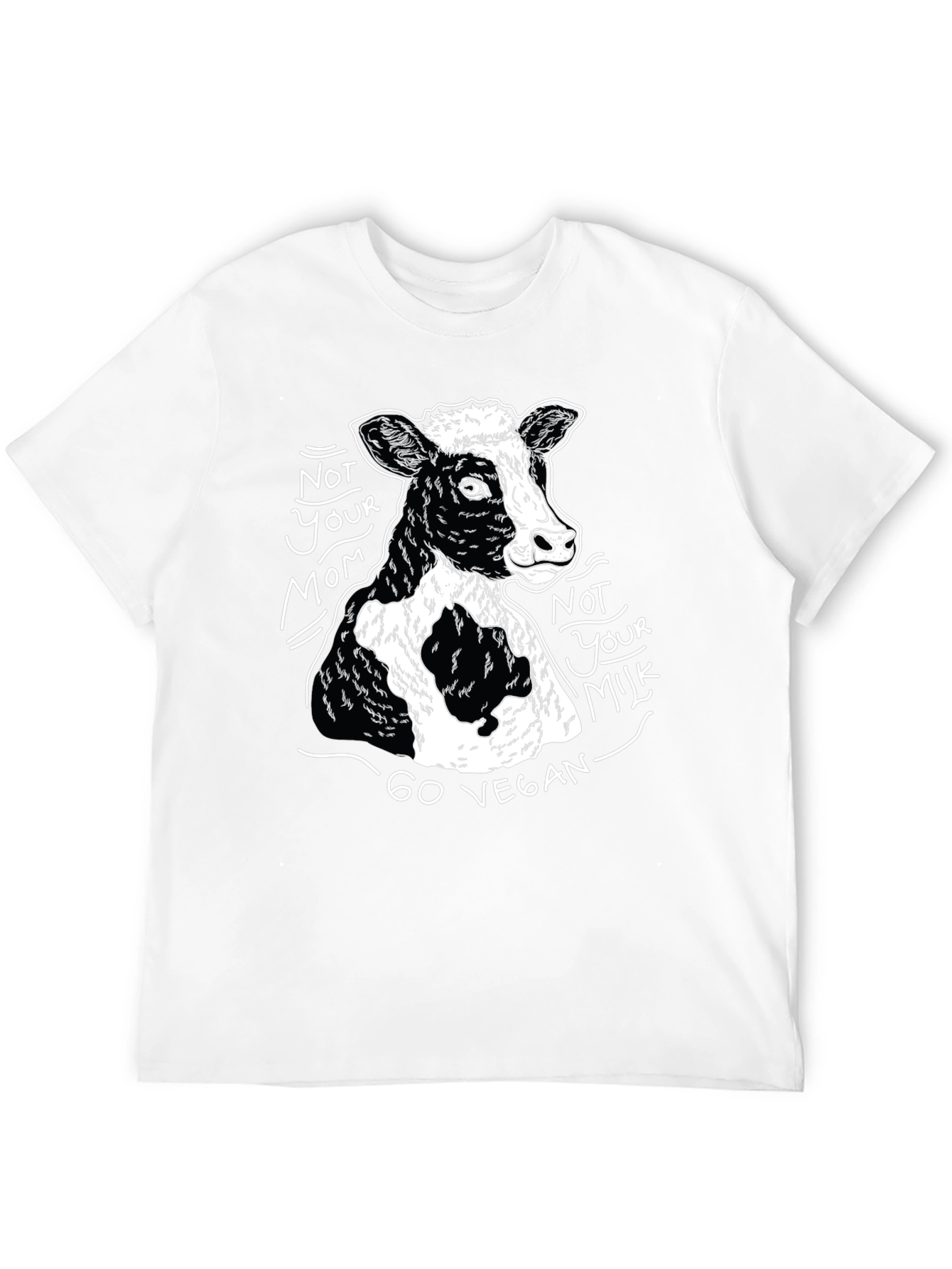 Vegan Cow Graphic T-Shirt - Unisex Black Tee