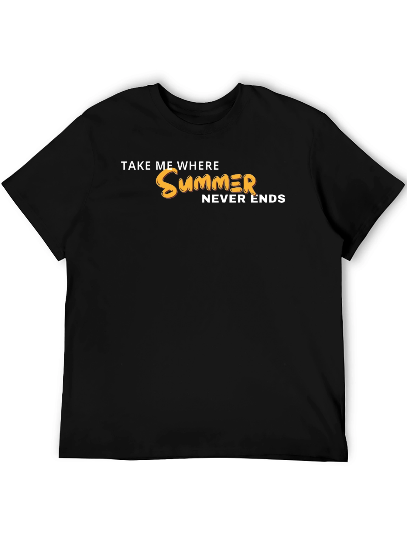 Summer Never Ends Graphic Tee - Black Casual Shirt