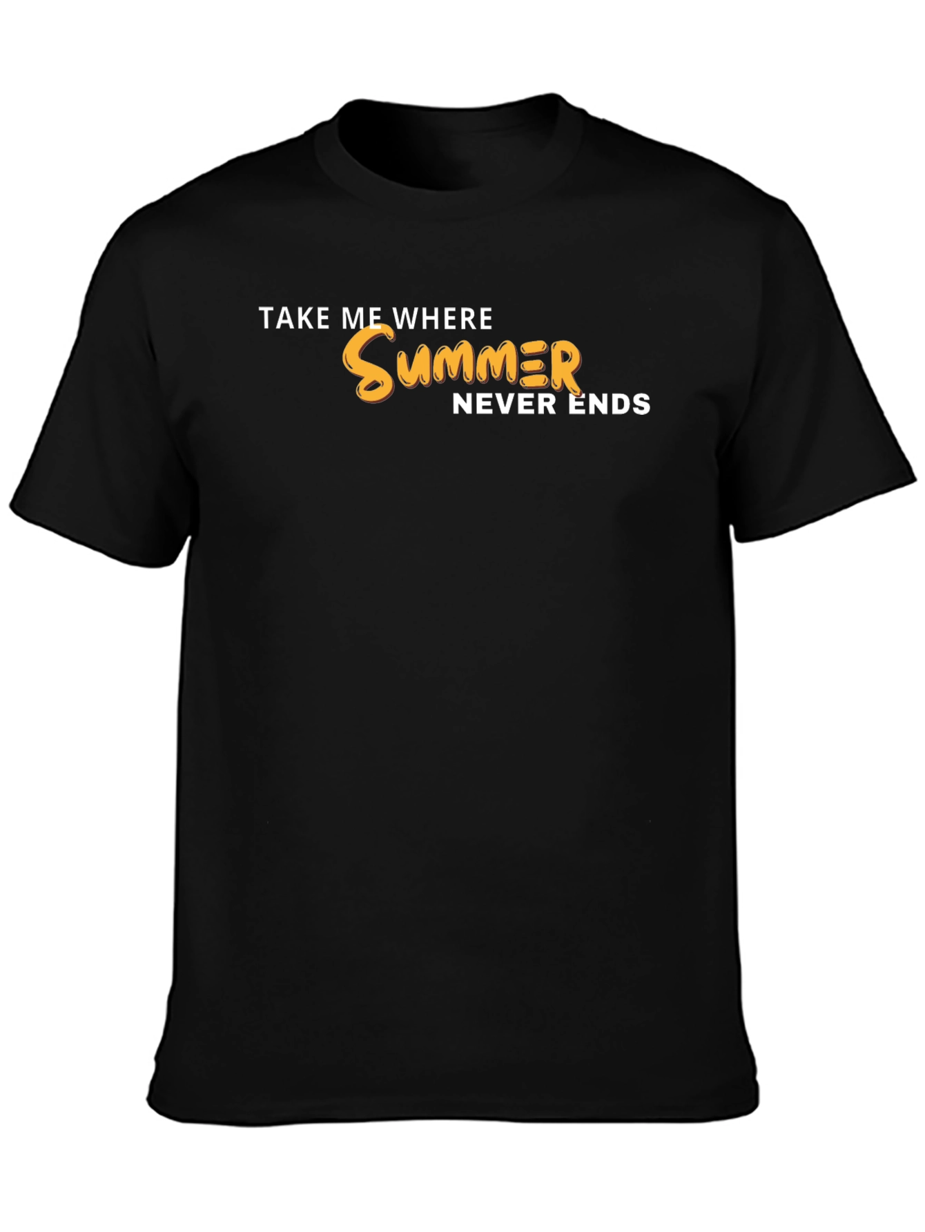Summer Never Ends Graphic Tee - Black Casual Shirt