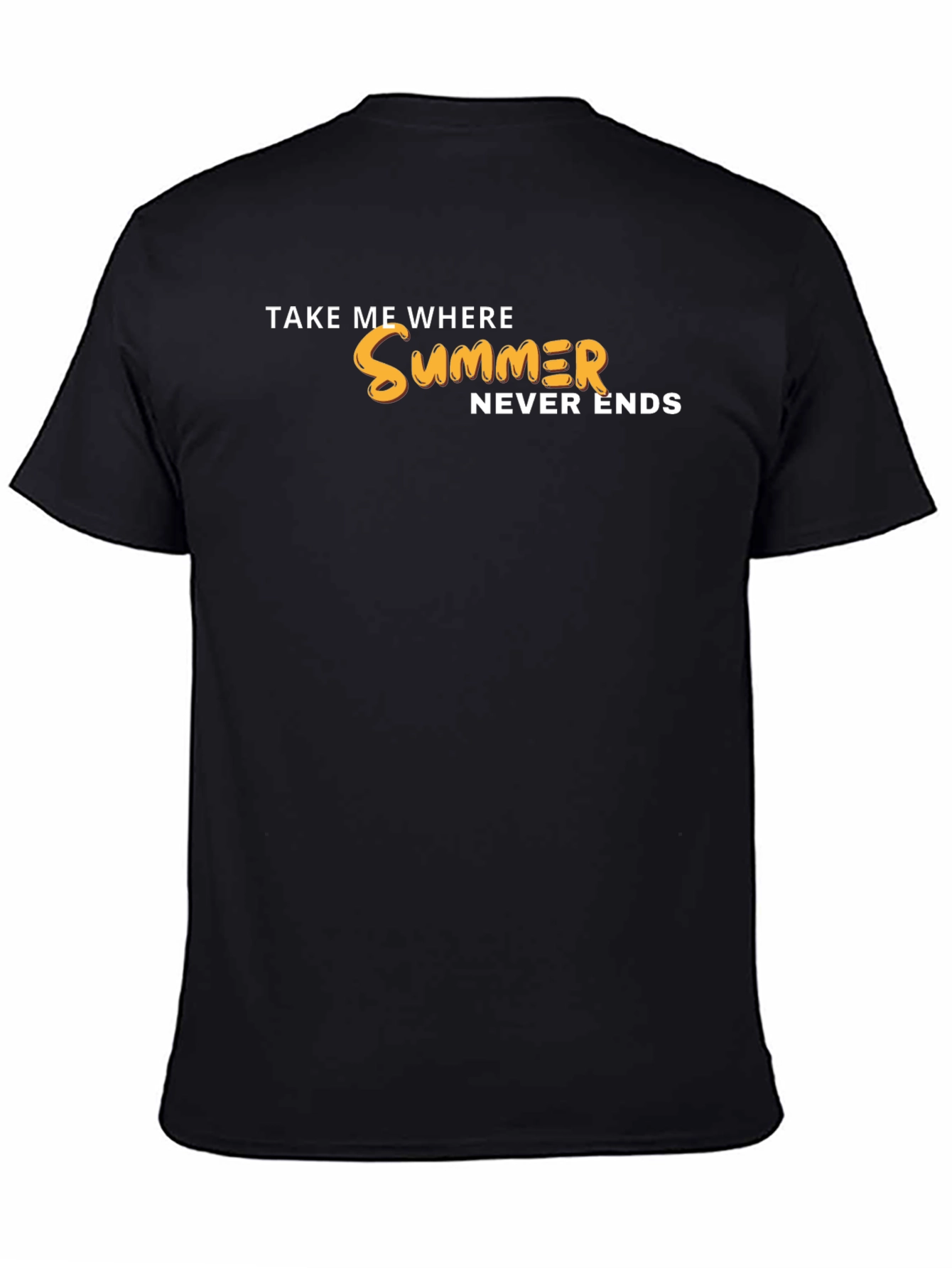 Summer Never Ends Graphic Tee - Black Casual Shirt