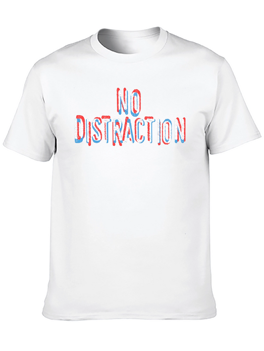 No Distraction Graphic Tee - Stylish Crew Neck Black T-Shirt