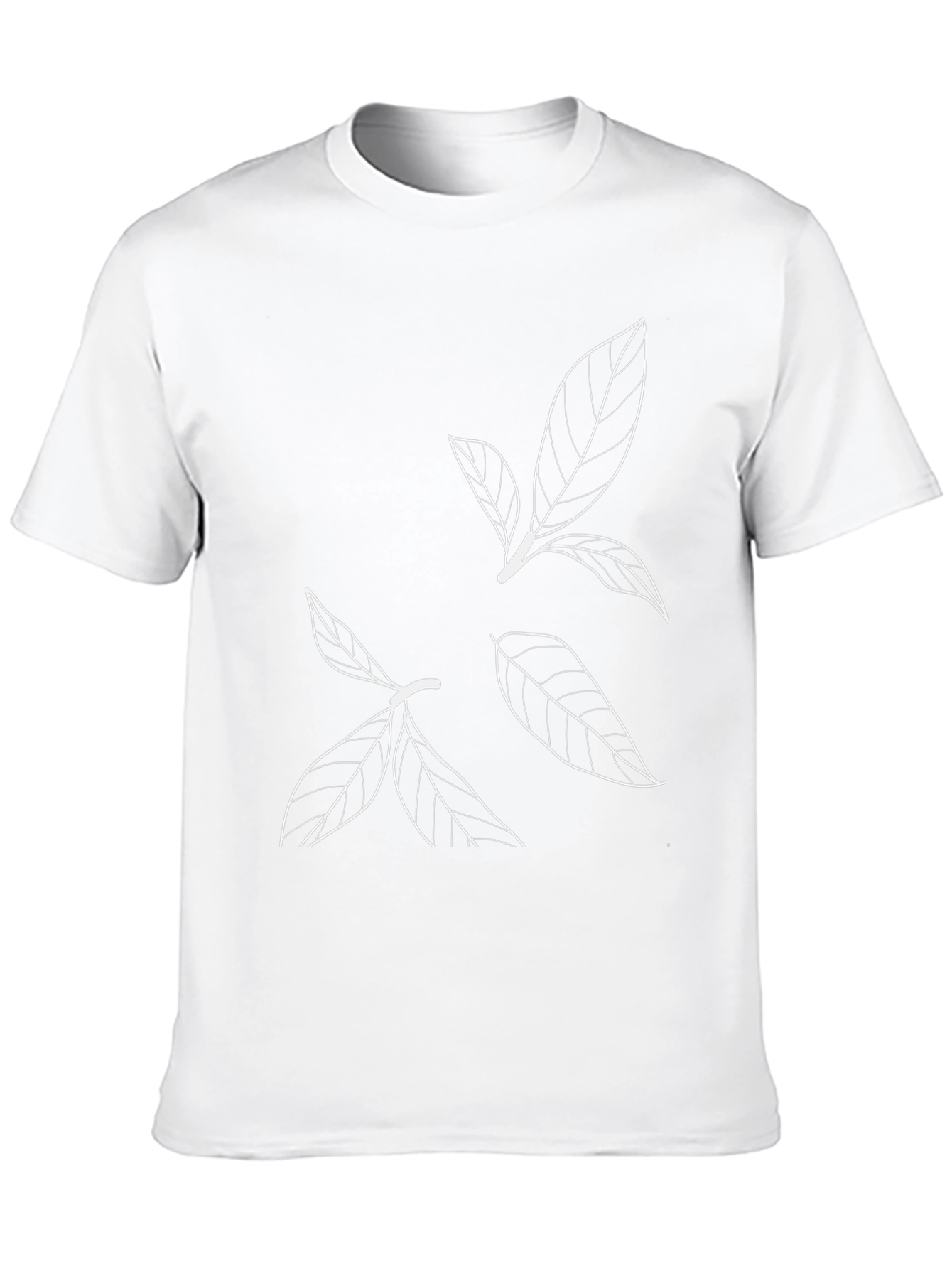 Minimalist Leaf Graphic Black T-Shirt