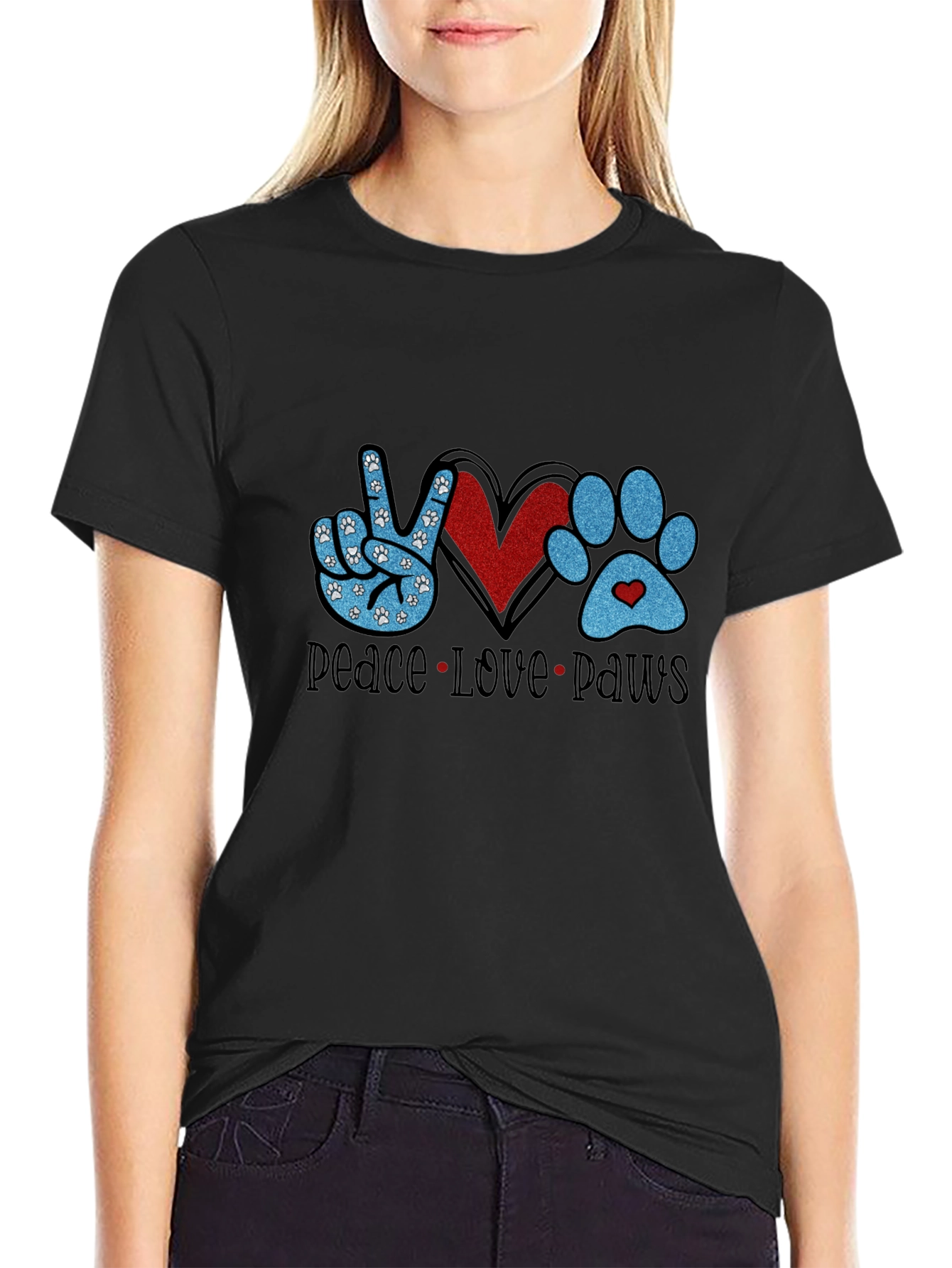 Peace Love Paws Graphic T-Shirt