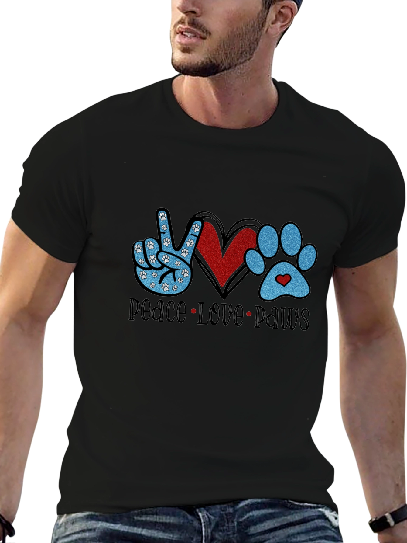 Peace Love Paws Graphic T-Shirt
