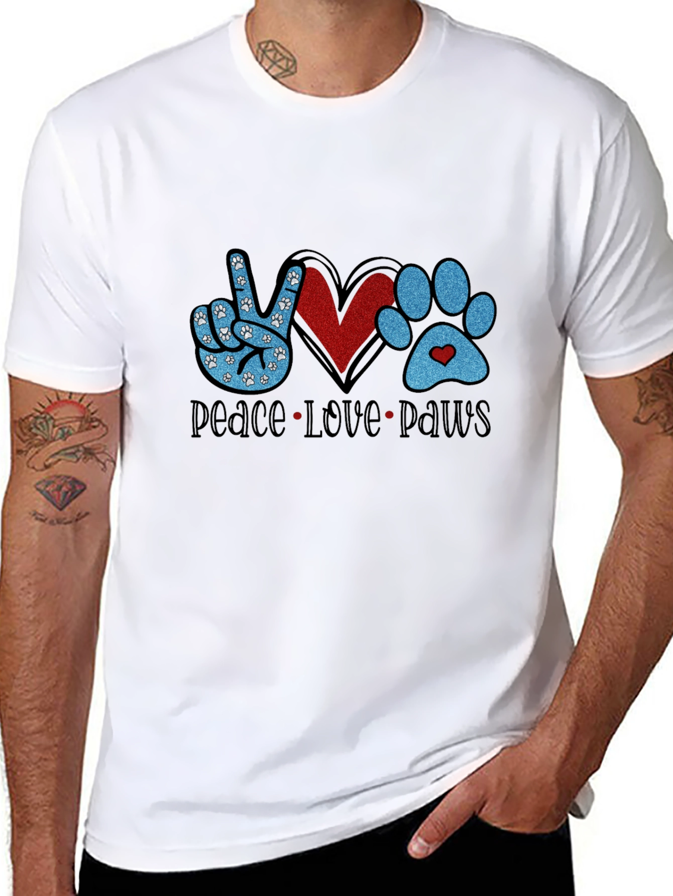 Peace Love Paws Graphic T-Shirt