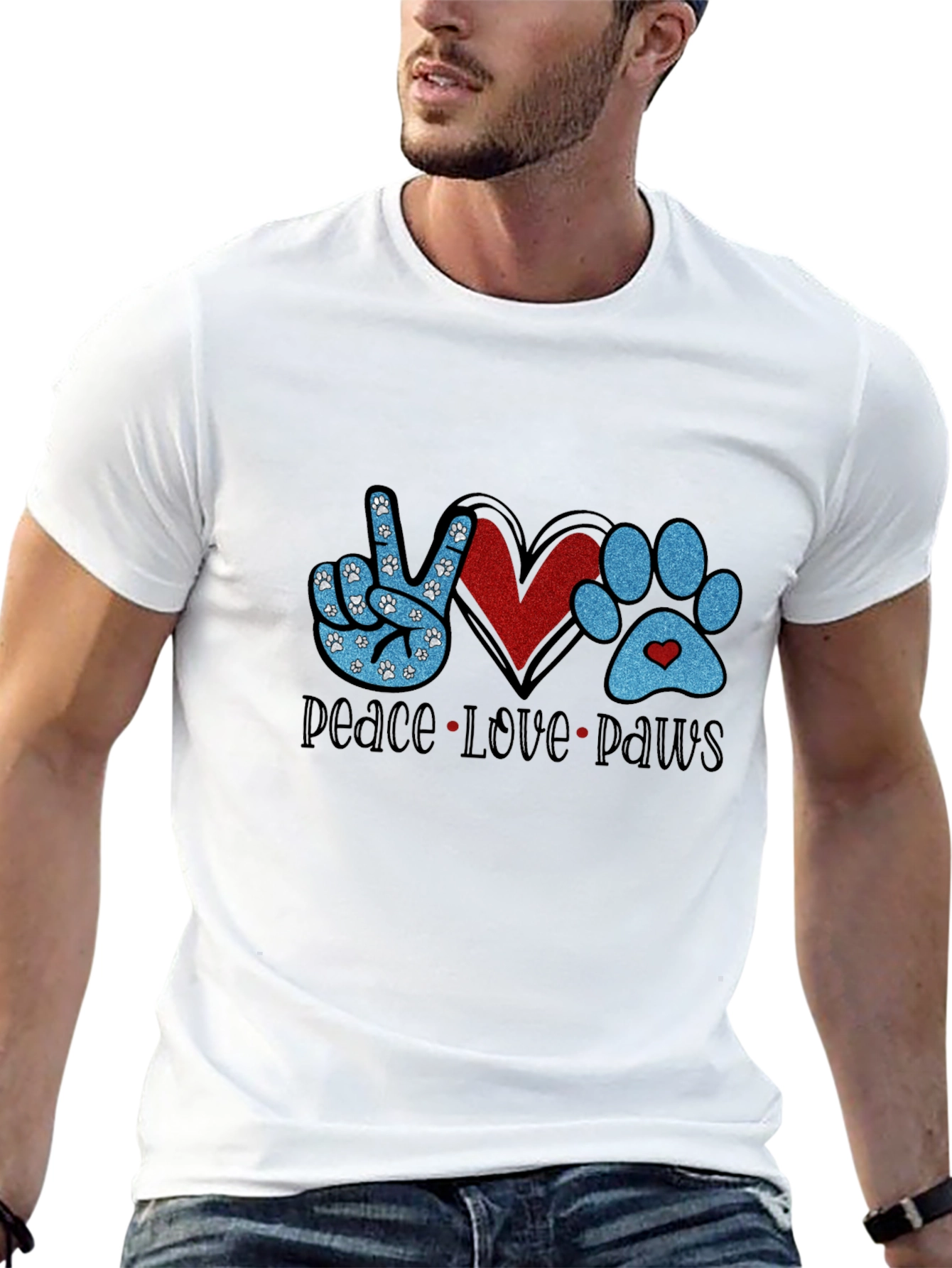 Peace Love Paws Graphic T-Shirt