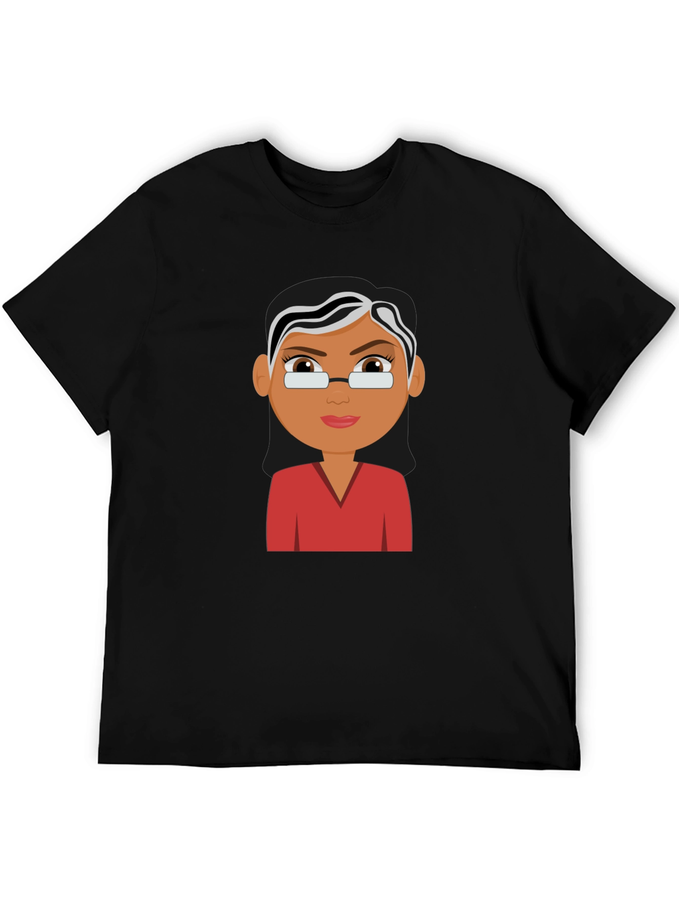 Cartoon Teacher Graphic Tee - Unisex Black T-Shirt