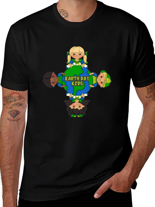 Earth Day Kids Graphic Tee - Black Unisex T-Shirt