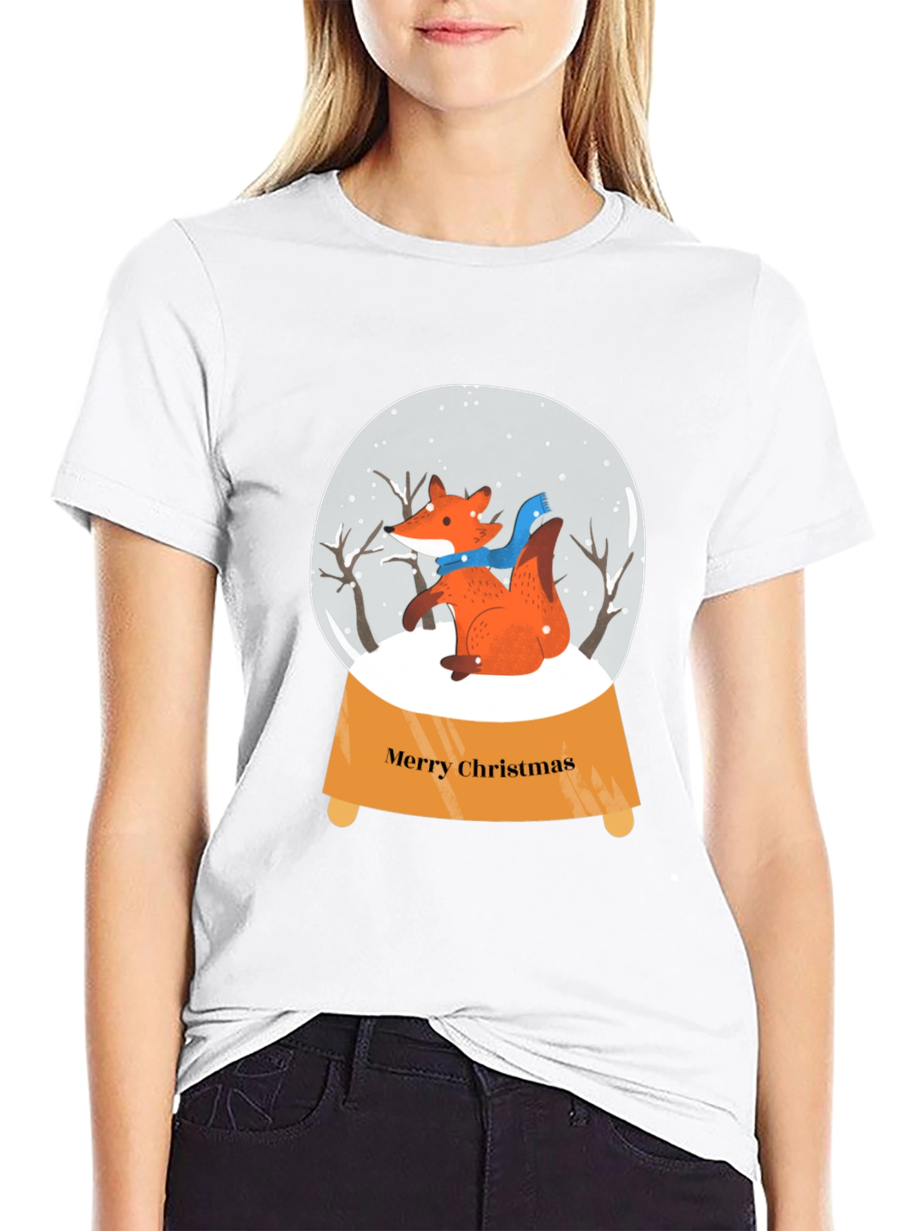 Festive Fox Snow Globe Graphic Tee