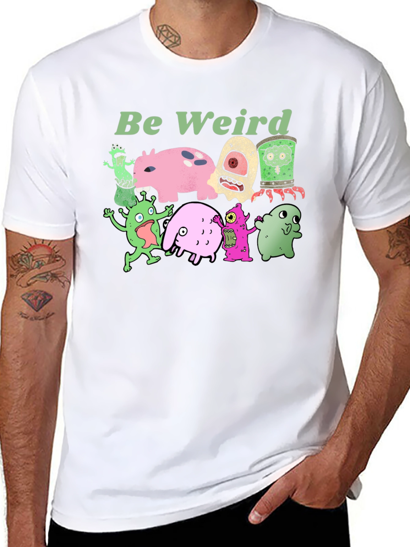 Be Weird Graphic Tee - Unique Monster Print