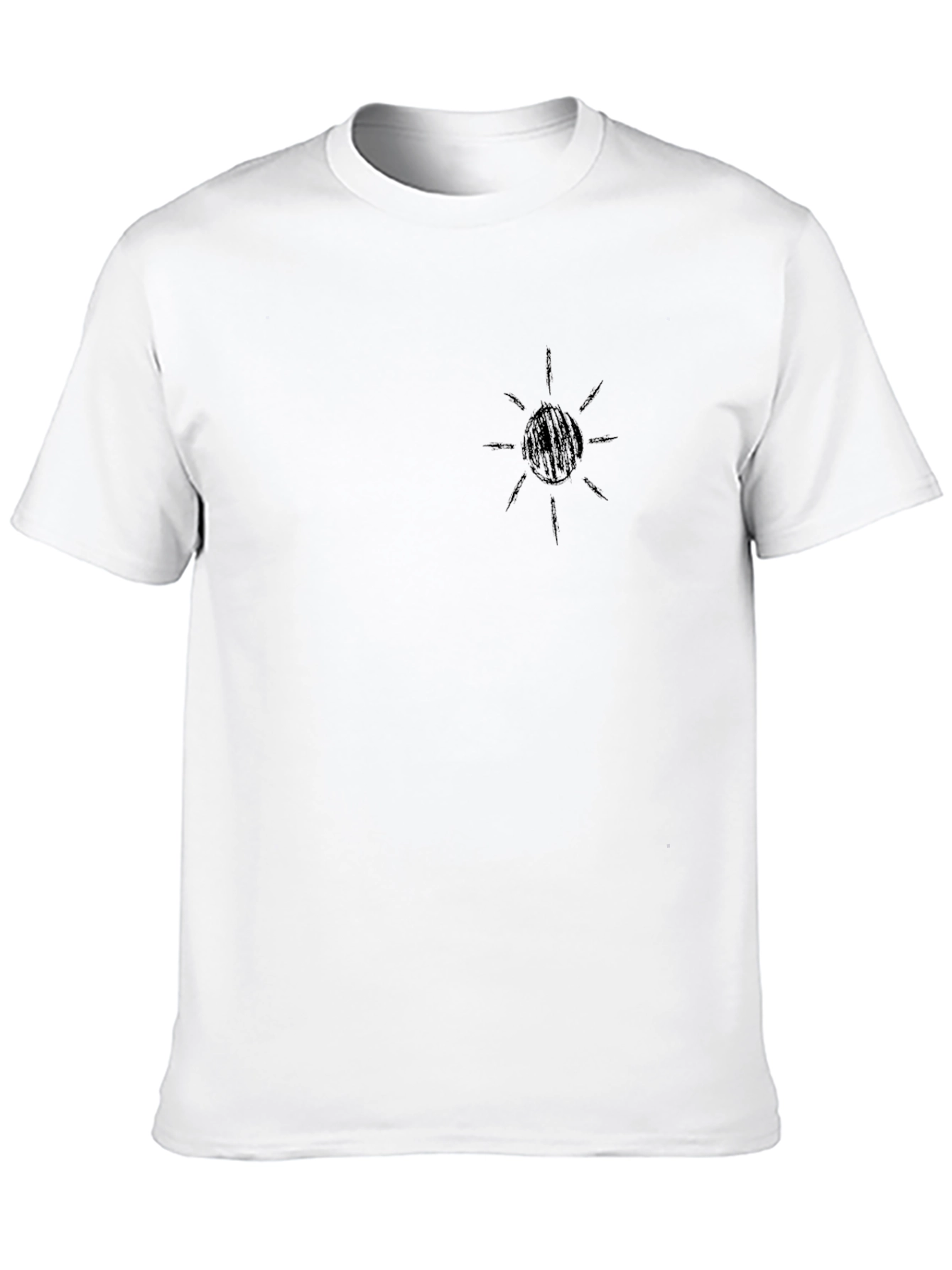 Mens Black Graphic Tee - Sun Design