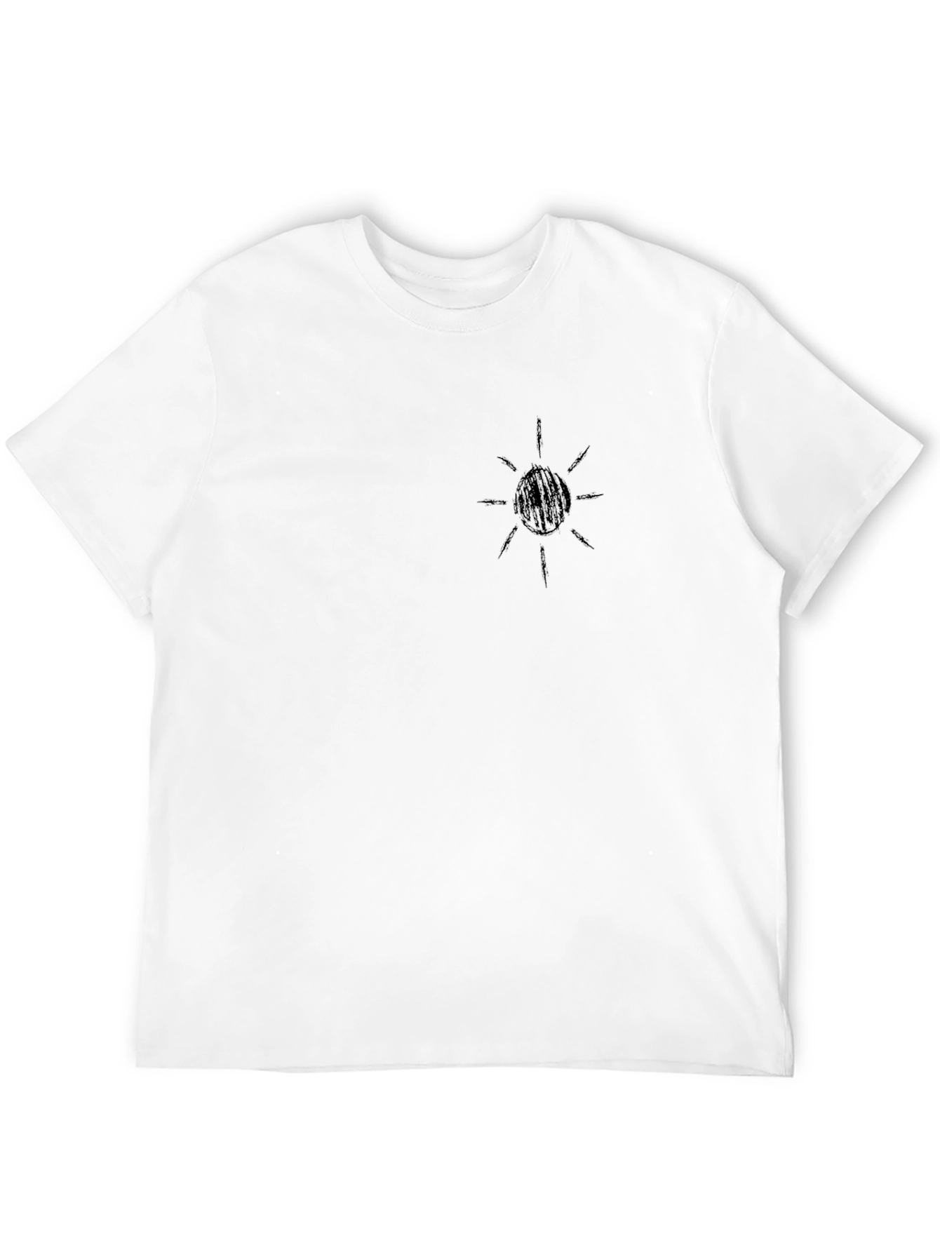 Mens Black Graphic Tee - Sun Design