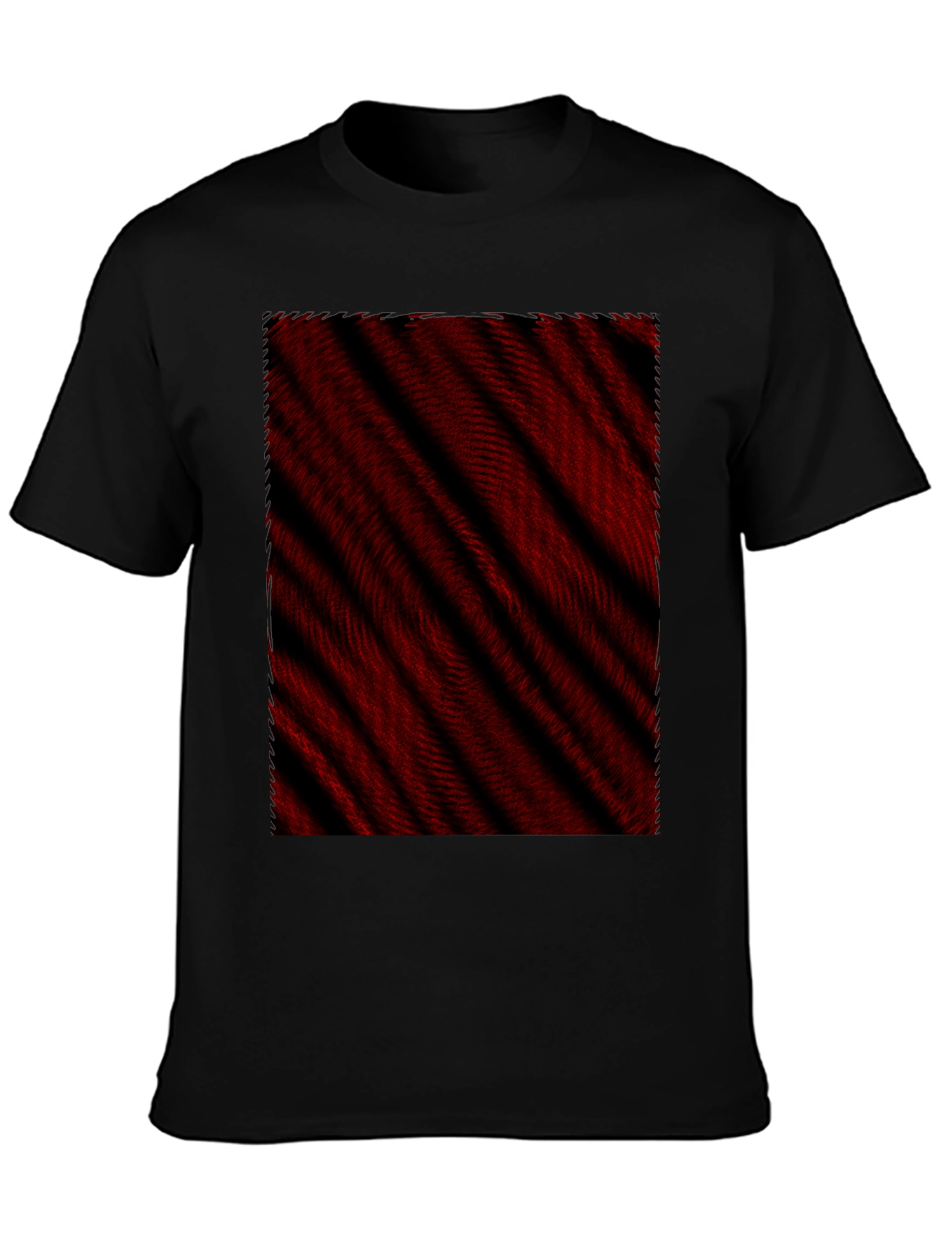 Abstract Red & Black Striped Tee