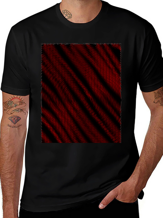 Abstract Red & Black Striped Tee