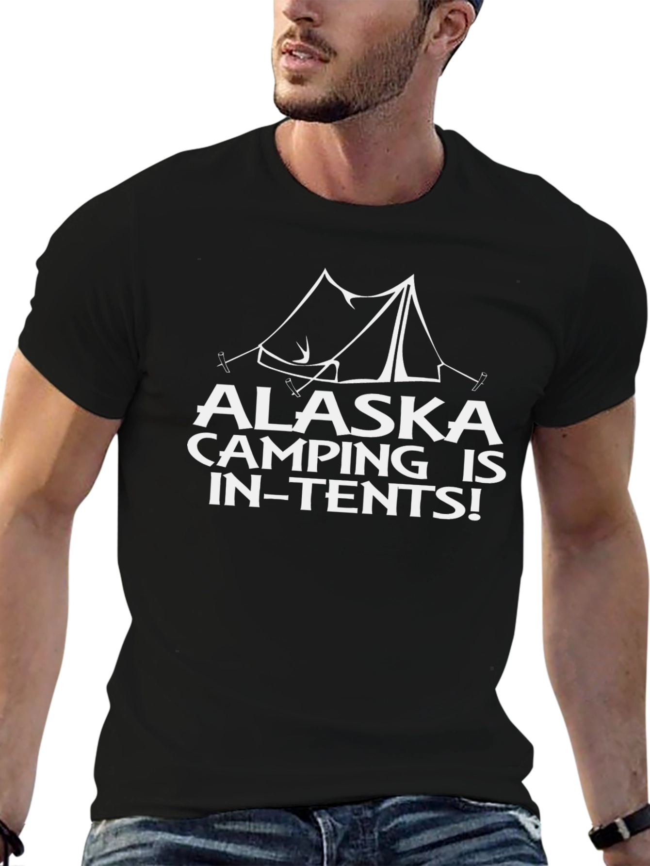 Alaska Camping Graphic Tee - In-Tents Humor T-Shirt