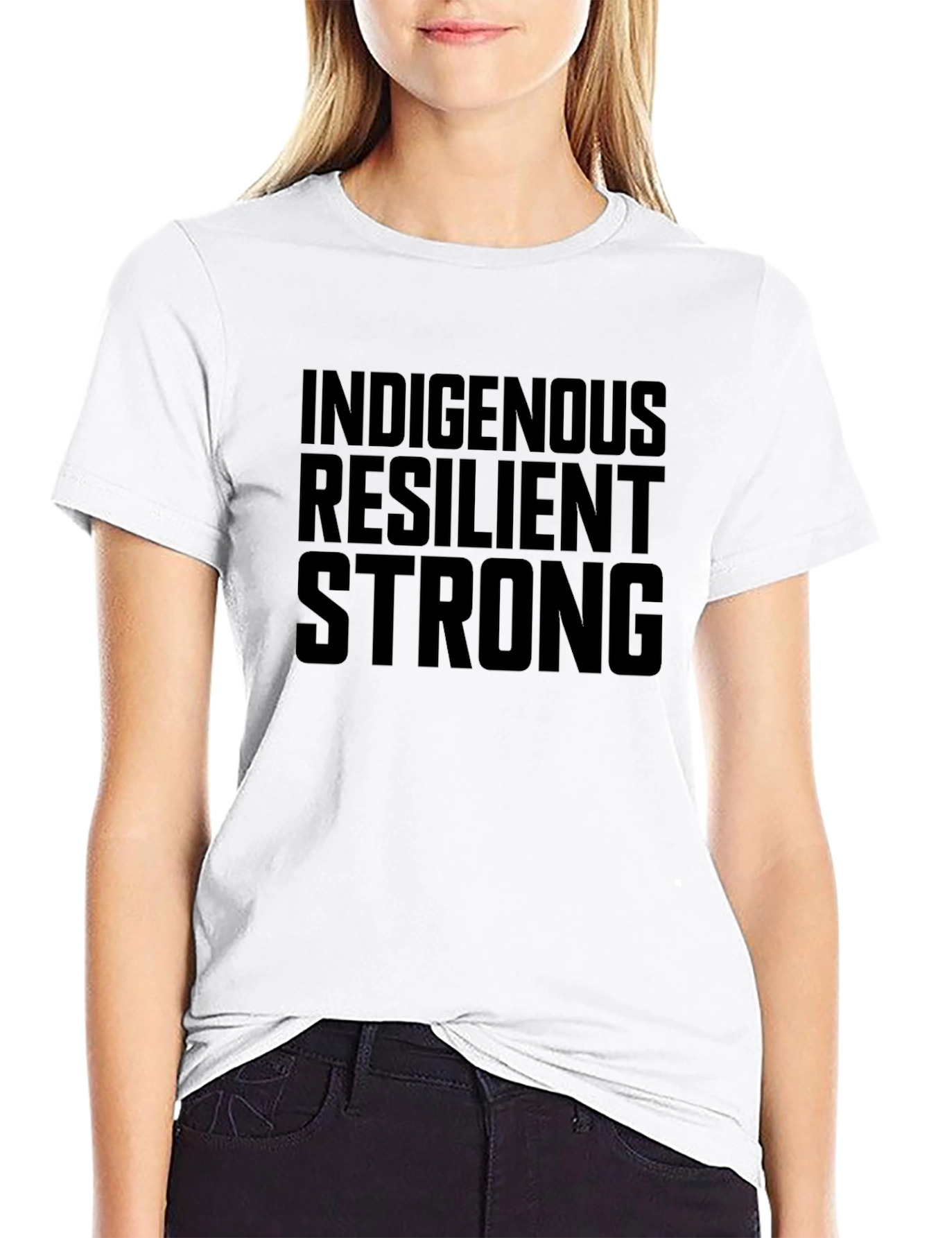 Indigenous Resilient Strong Black Graphic T-Shirt