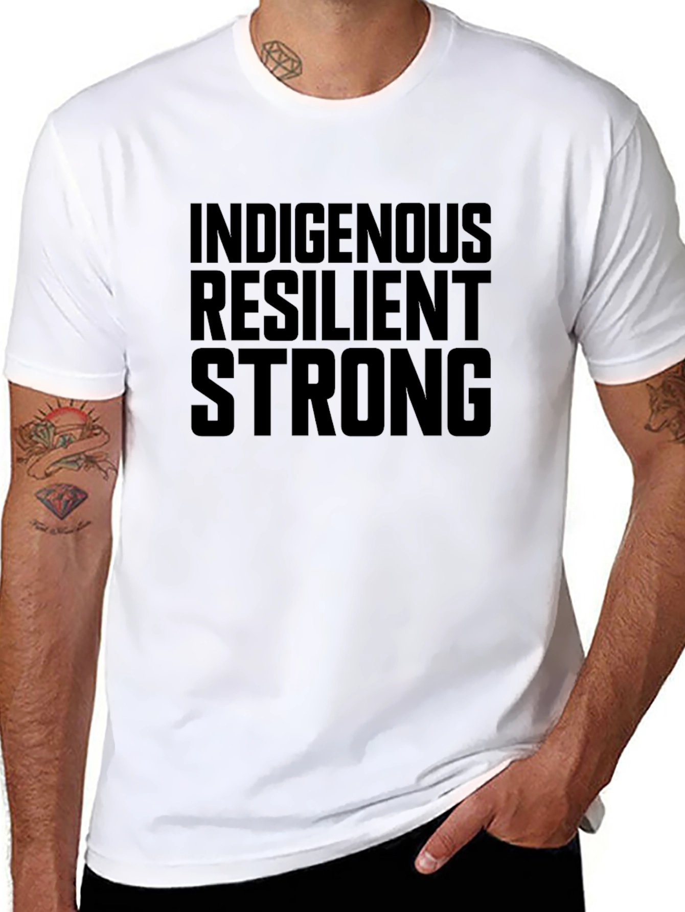 Indigenous Resilient Strong Black Graphic T-Shirt