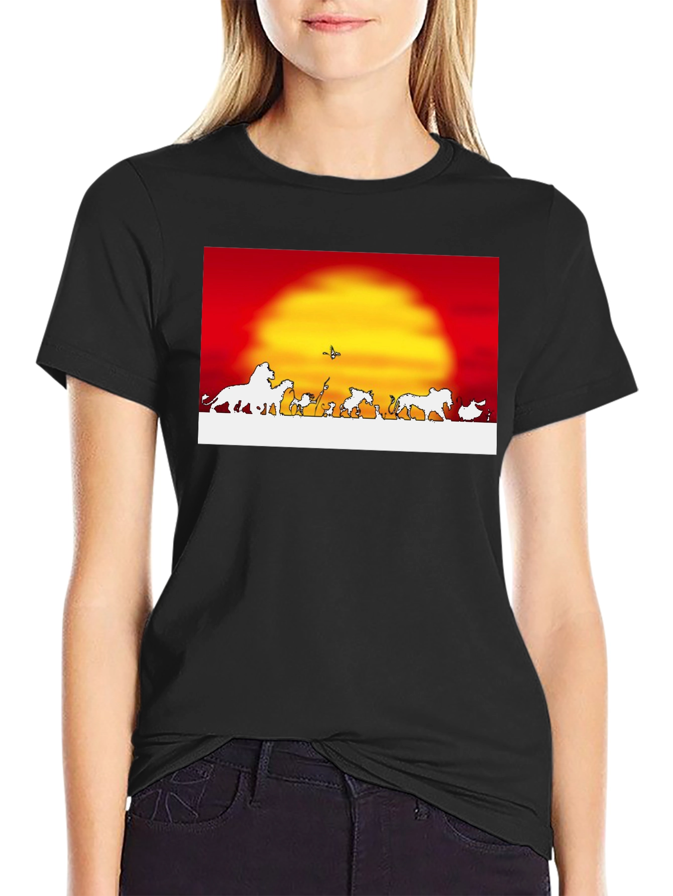 Lion King T-Shirt Red Sunset Graphic Tee