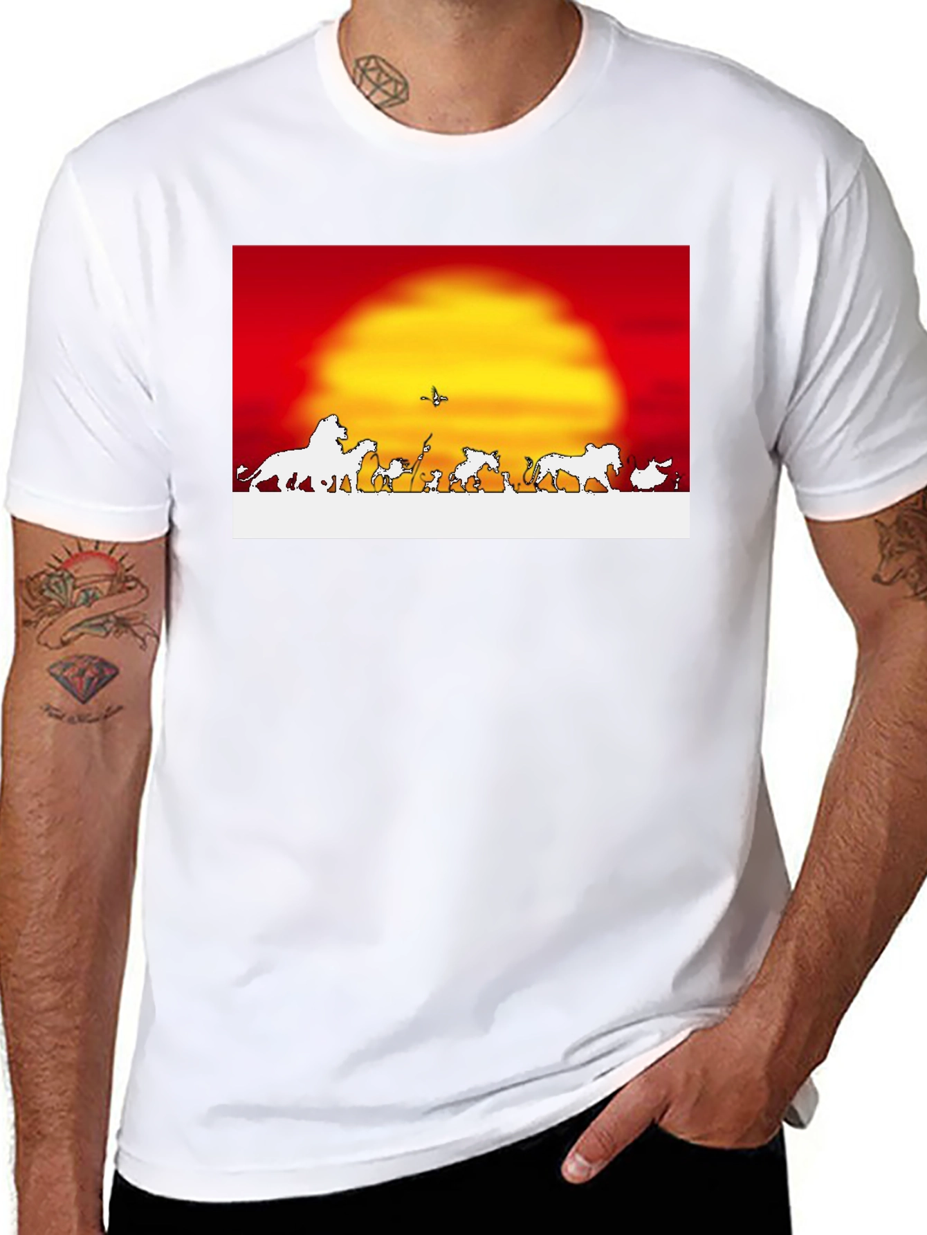 Lion King T-Shirt Red Sunset Graphic Tee
