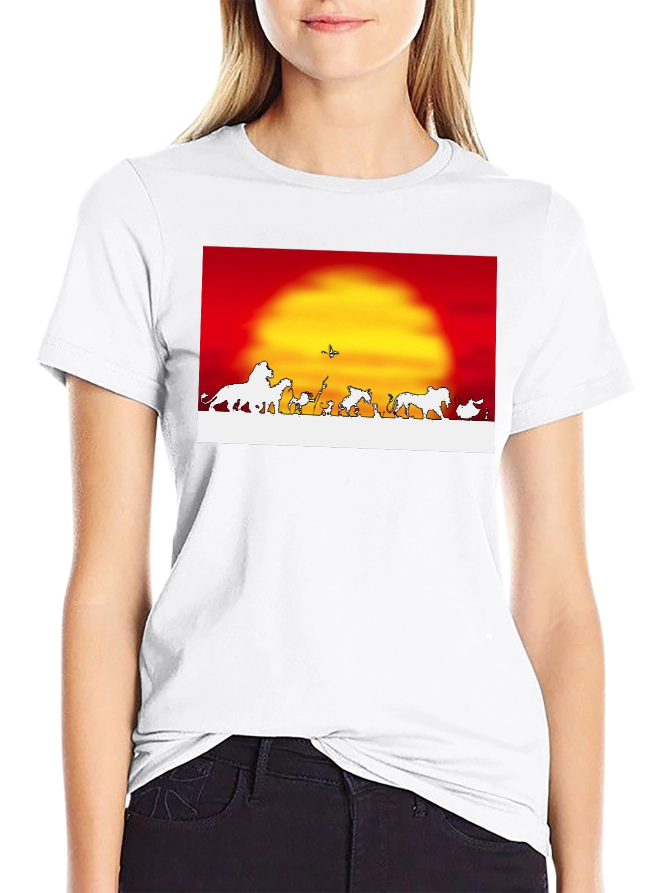 Lion King T-Shirt Red Sunset Graphic Tee