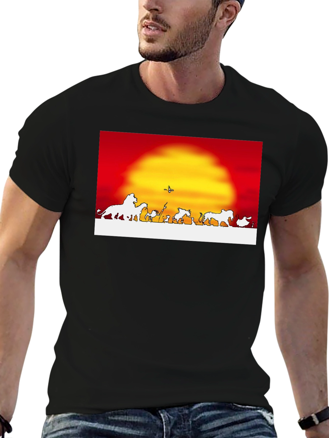 Lion King T-Shirt Red Sunset Graphic Tee