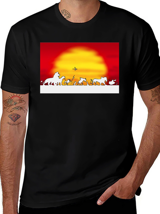 Lion King T-Shirt Red Sunset Graphic Tee