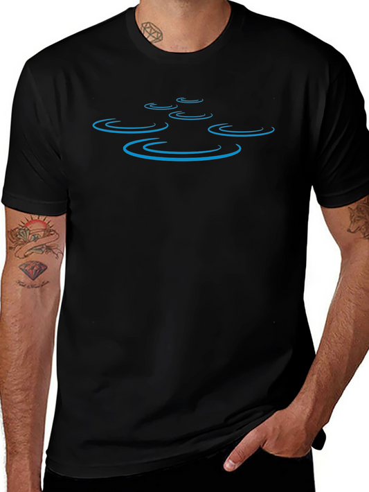 Ripples Design Black T-Shirt