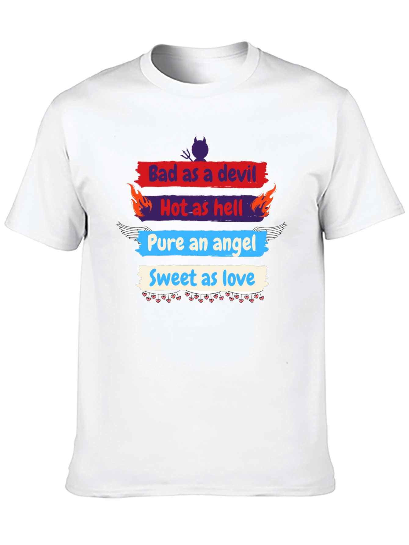 Bad Devil Hot Hell Angel Love Graphic Tee