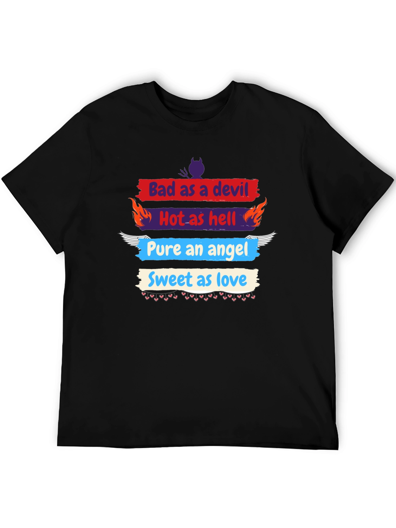 Bad Devil Hot Hell Angel Love Graphic Tee