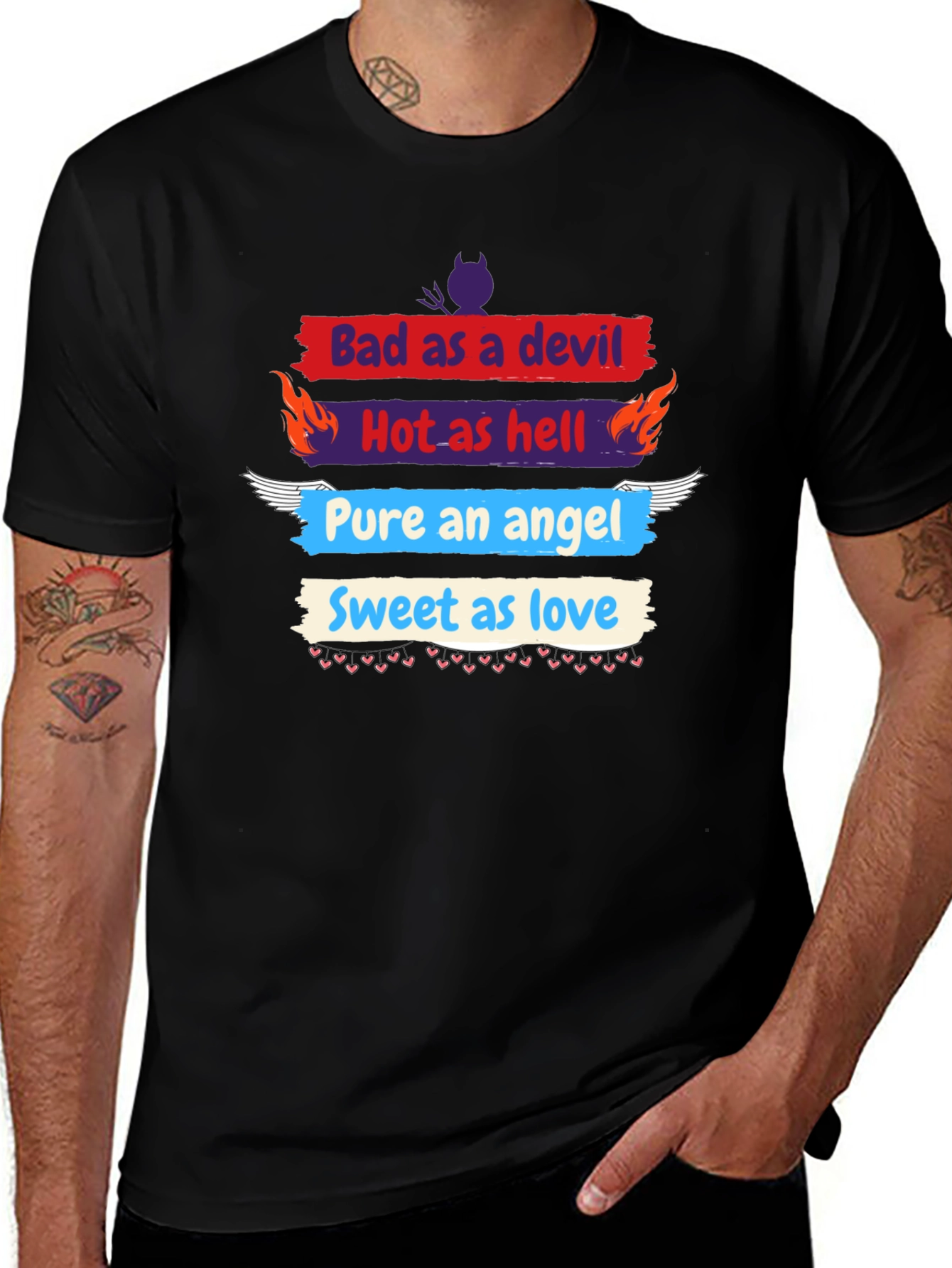 Bad Devil Hot Hell Angel Love Graphic Tee