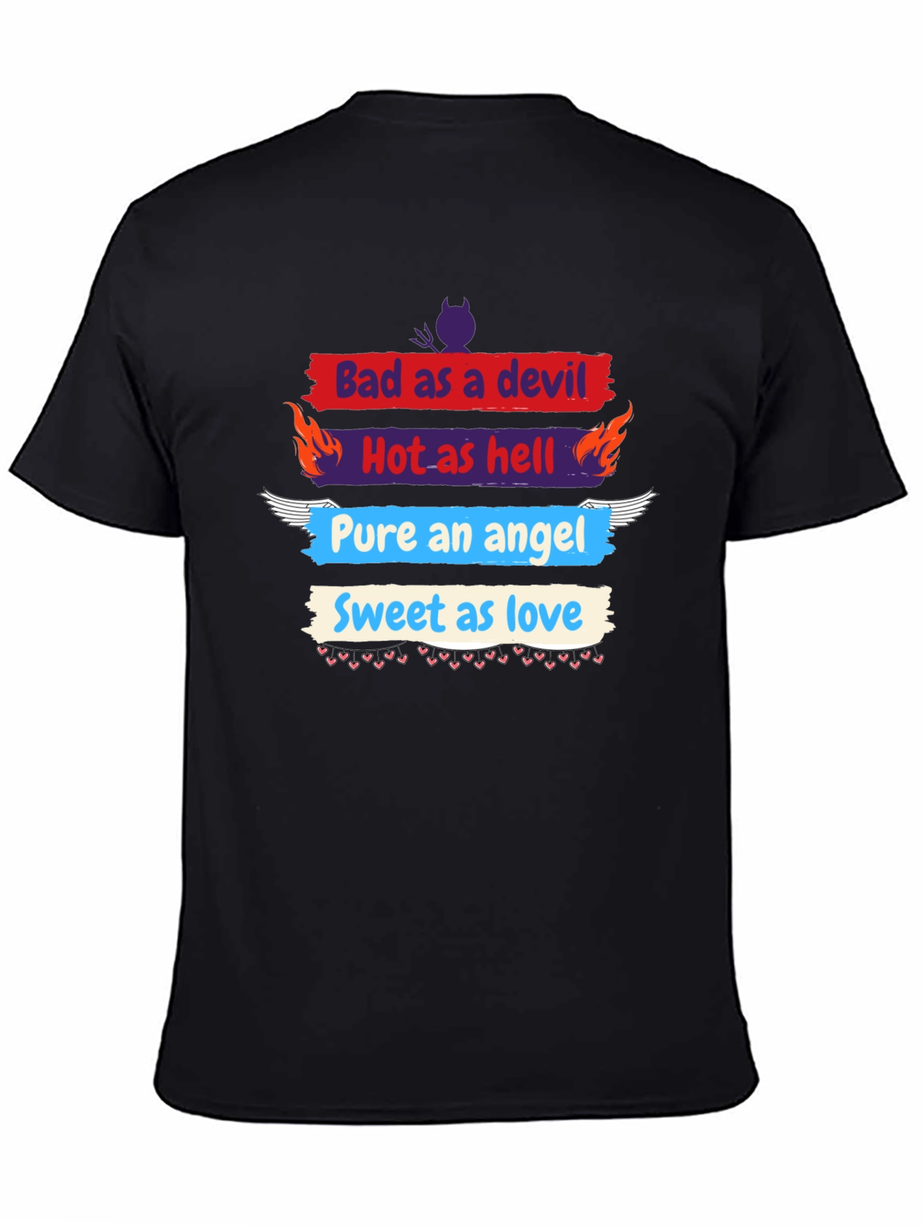 Bad Devil Hot Hell Angel Love Graphic Tee