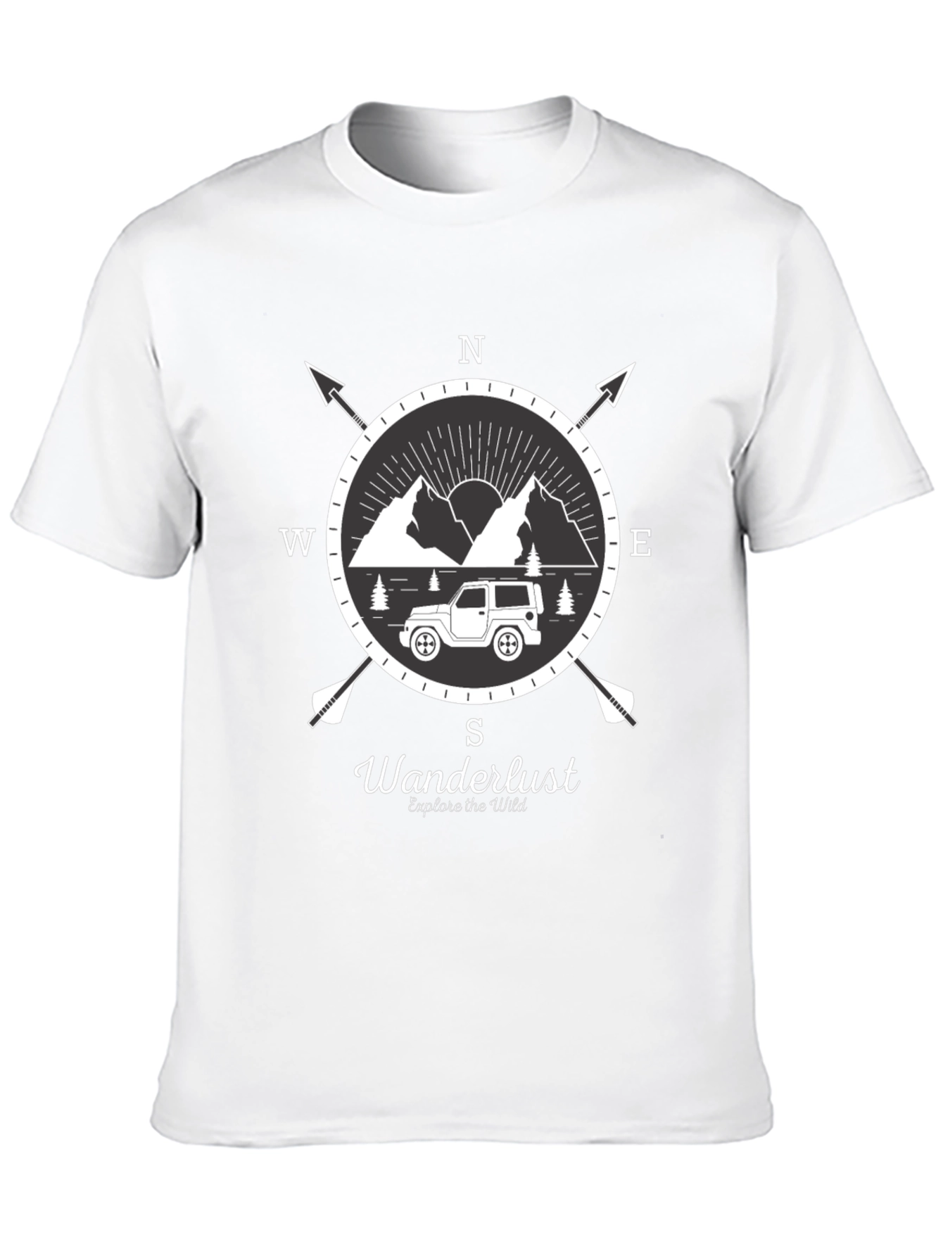 Wanderlust Compass Graphic T-Shirt - Explore The Wild