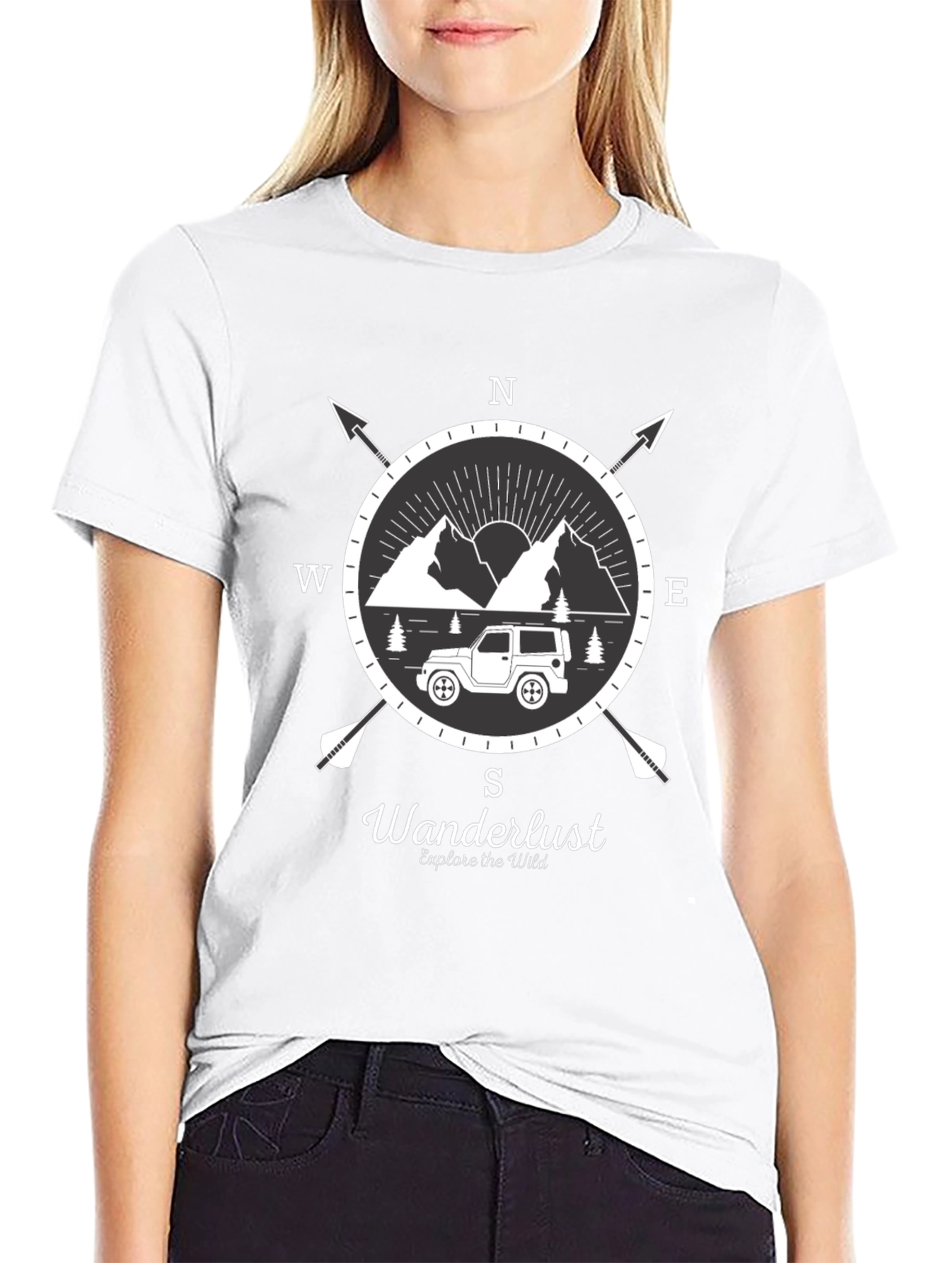 Wanderlust Compass Graphic T-Shirt - Explore The Wild
