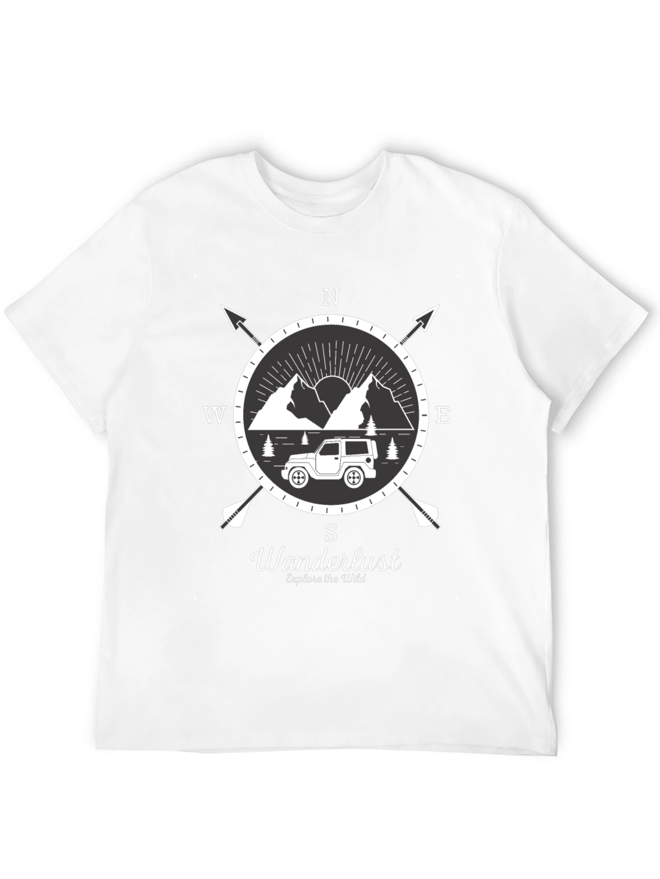 Wanderlust Compass Graphic T-Shirt - Explore The Wild