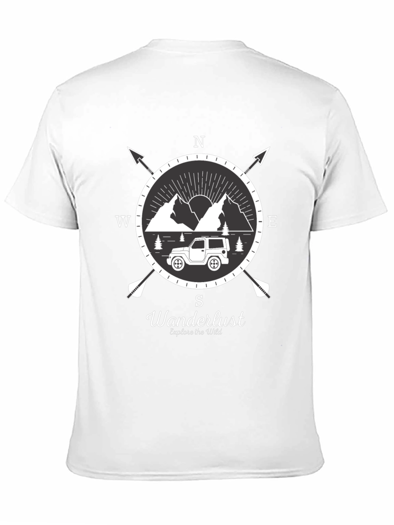 Wanderlust Compass Graphic T-Shirt - Explore The Wild