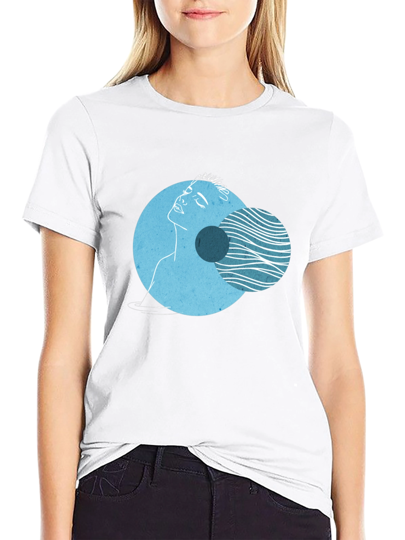 Abstract Face Graphic Tee - Modern Art Shirt