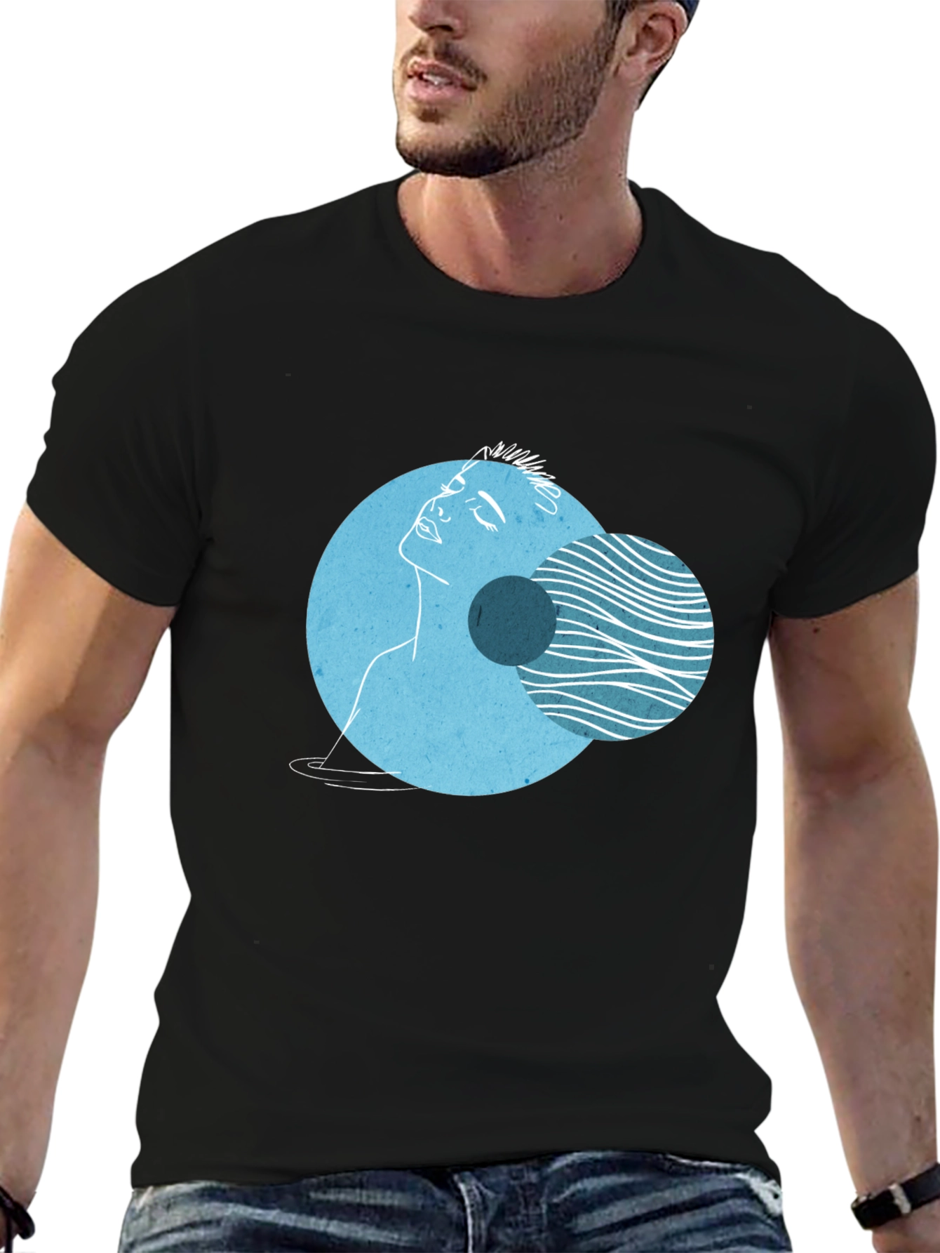 Abstract Face Graphic Tee - Modern Art Shirt