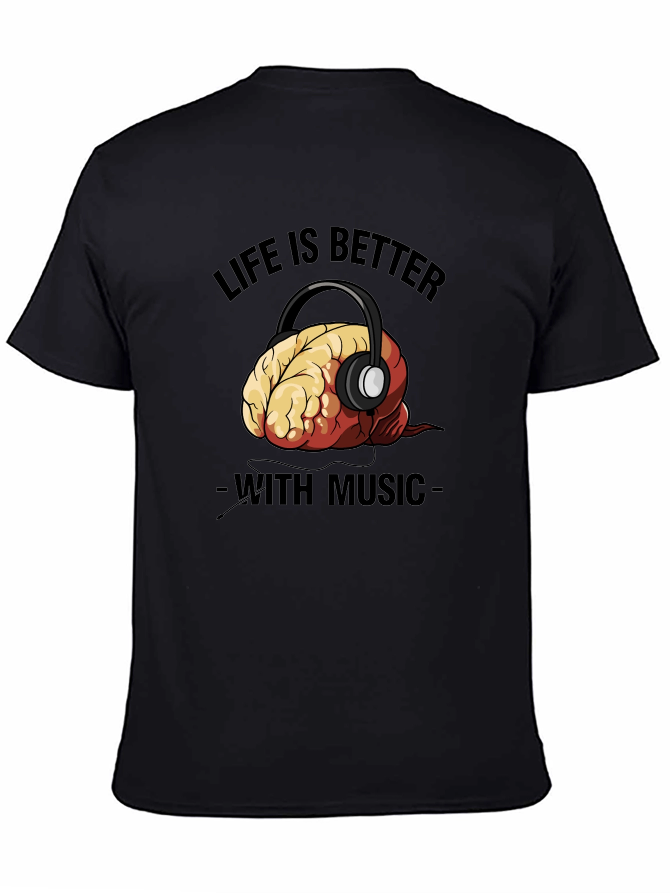 Life Is Better With Music Brain T-Shirt